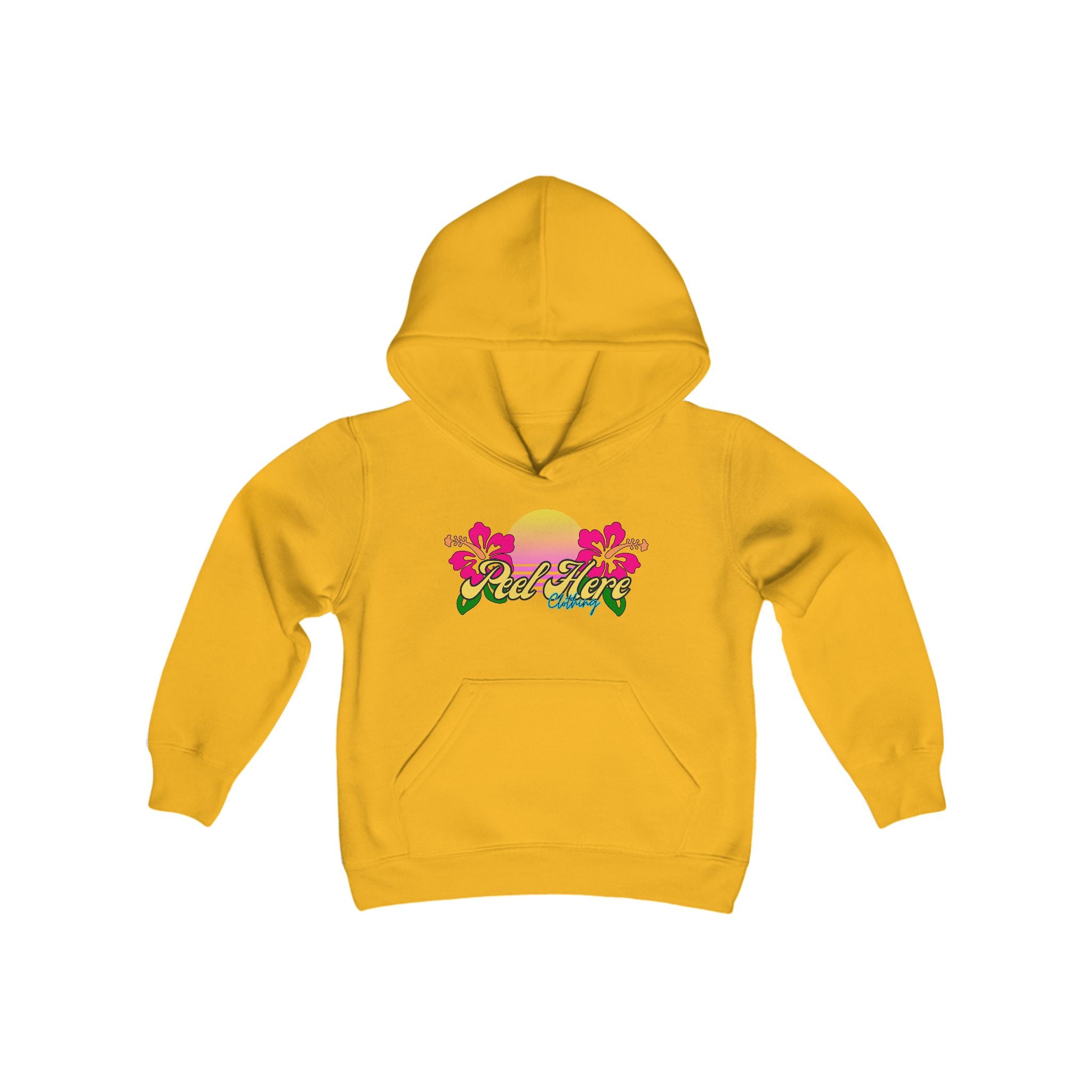 Peel Here Clothing's Hibiscus Sunset Hoodie (Youth)