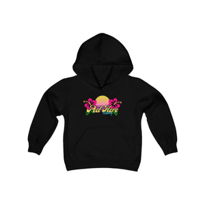 Peel Here Clothing's Hibiscus Sunset Hoodie (Youth)