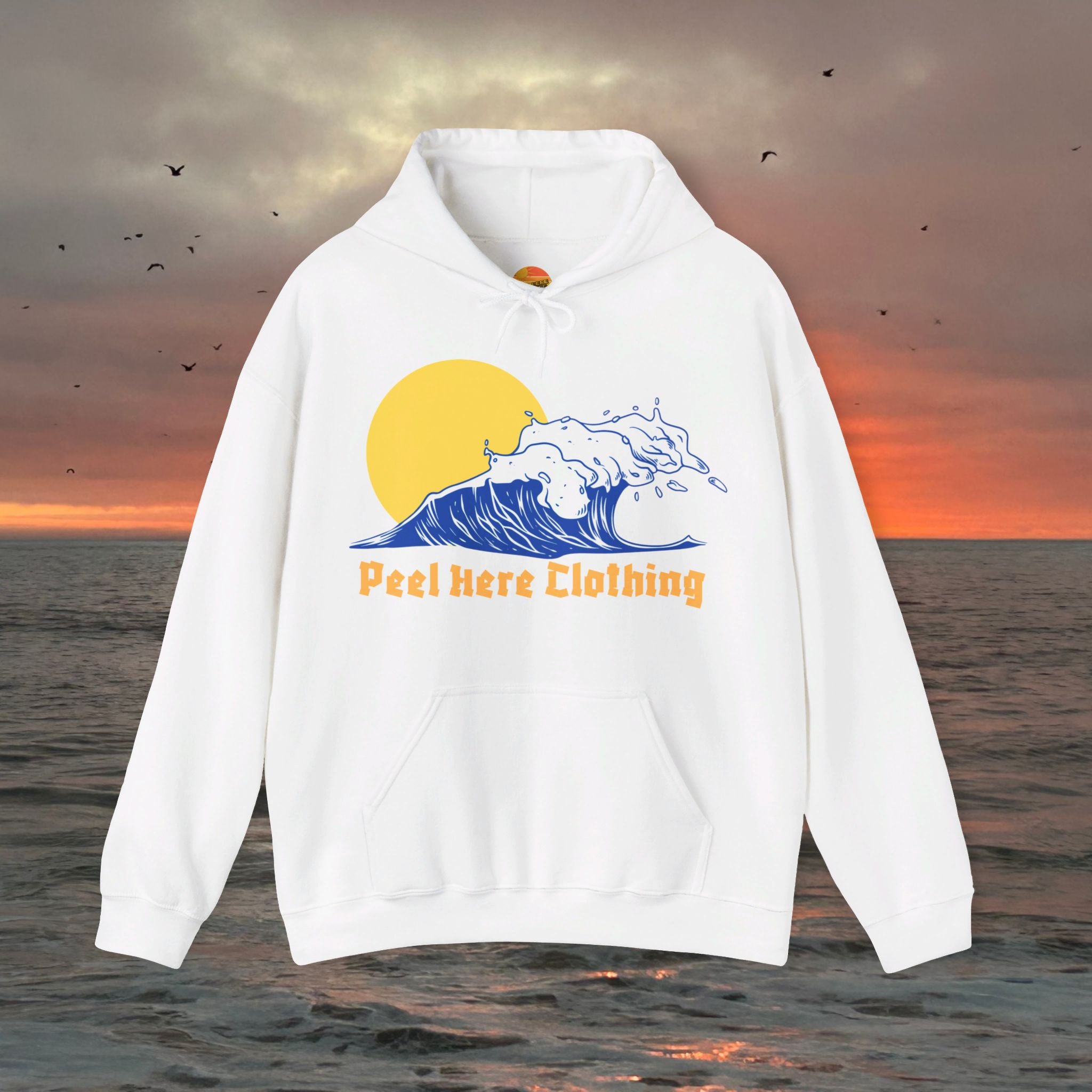 Peel Here Clothings Waves and Sun Hoodie