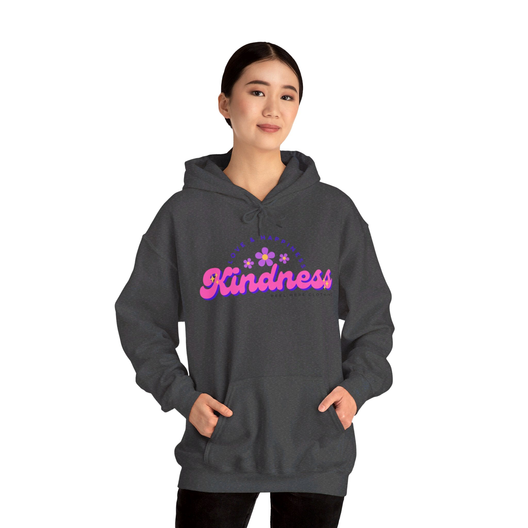 Peel Here Clothing's Kindness Hoodie (front)