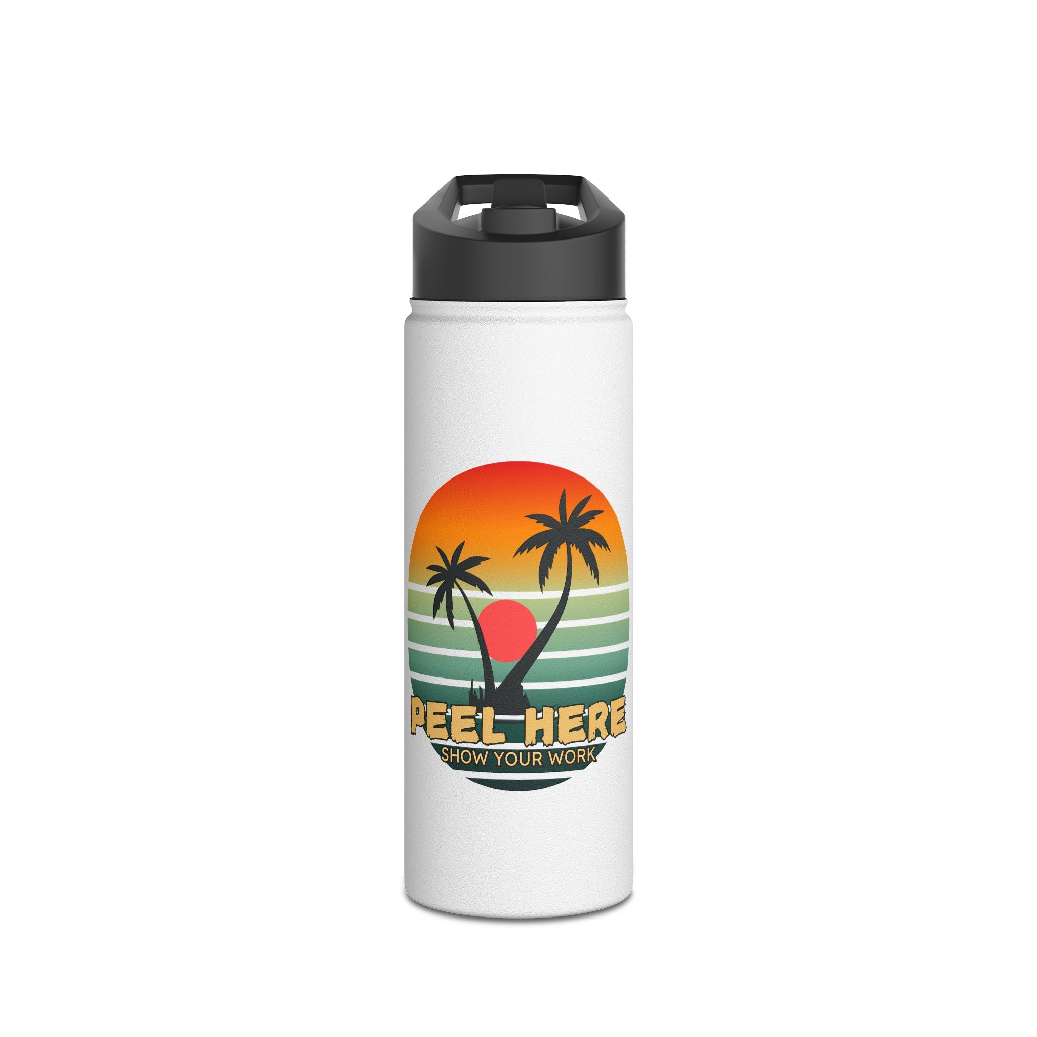 Peel Here Stainless Steel Water Bottle, Standard Lid