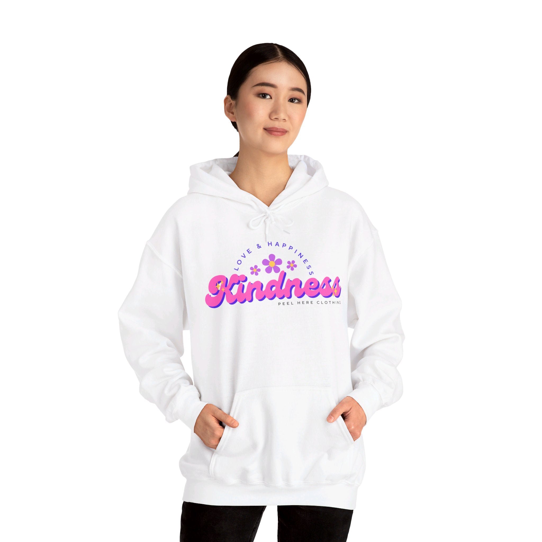 Peel Here Clothing's Kindness Hoodie (front)