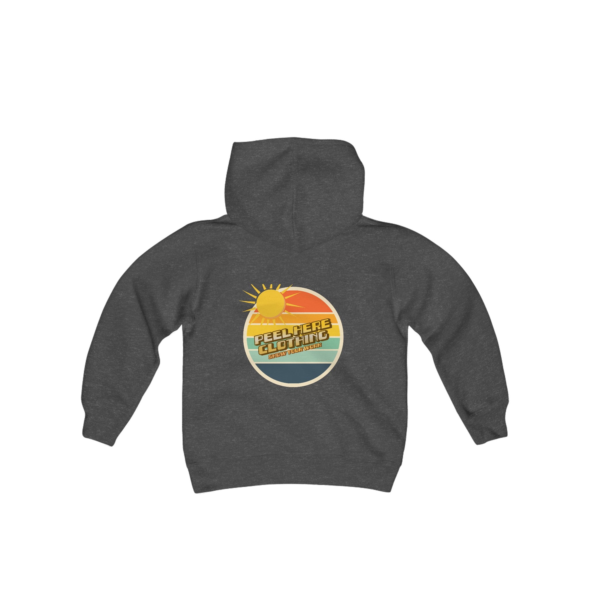 Peel Here Clothings Retro sticker Childrens hoodie