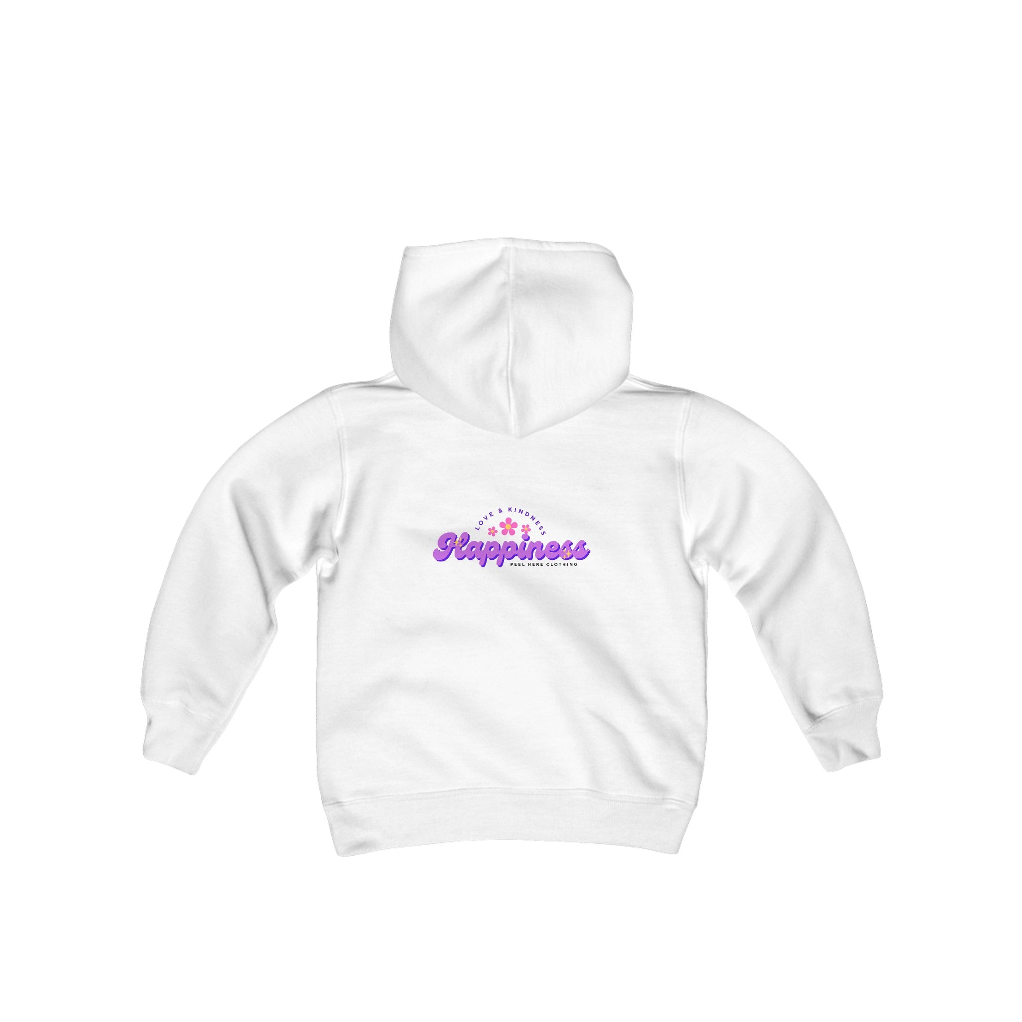 Peel Here Childrens Happiness Hoodie (back)