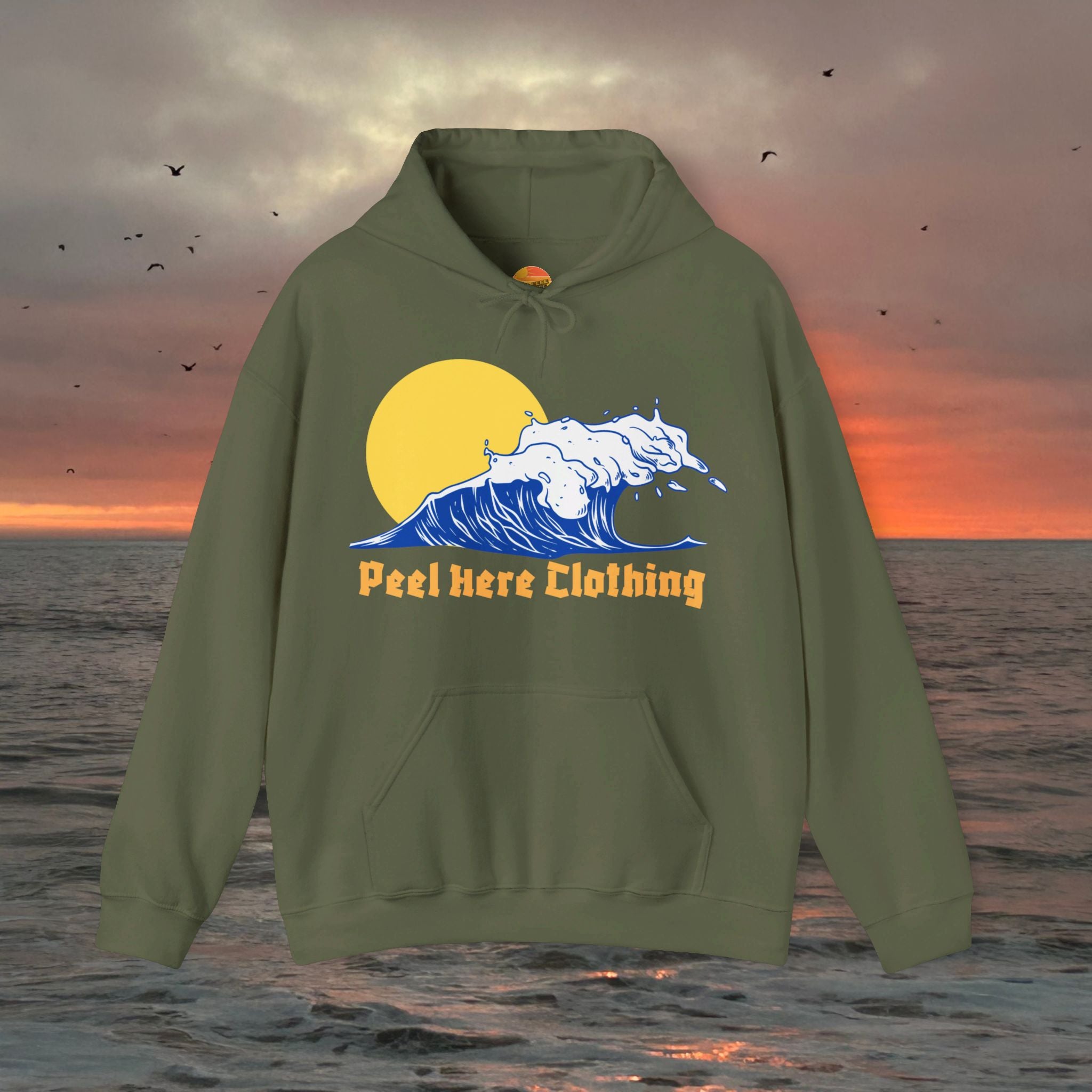 Peel Here Clothings Waves and Sun Hoodie