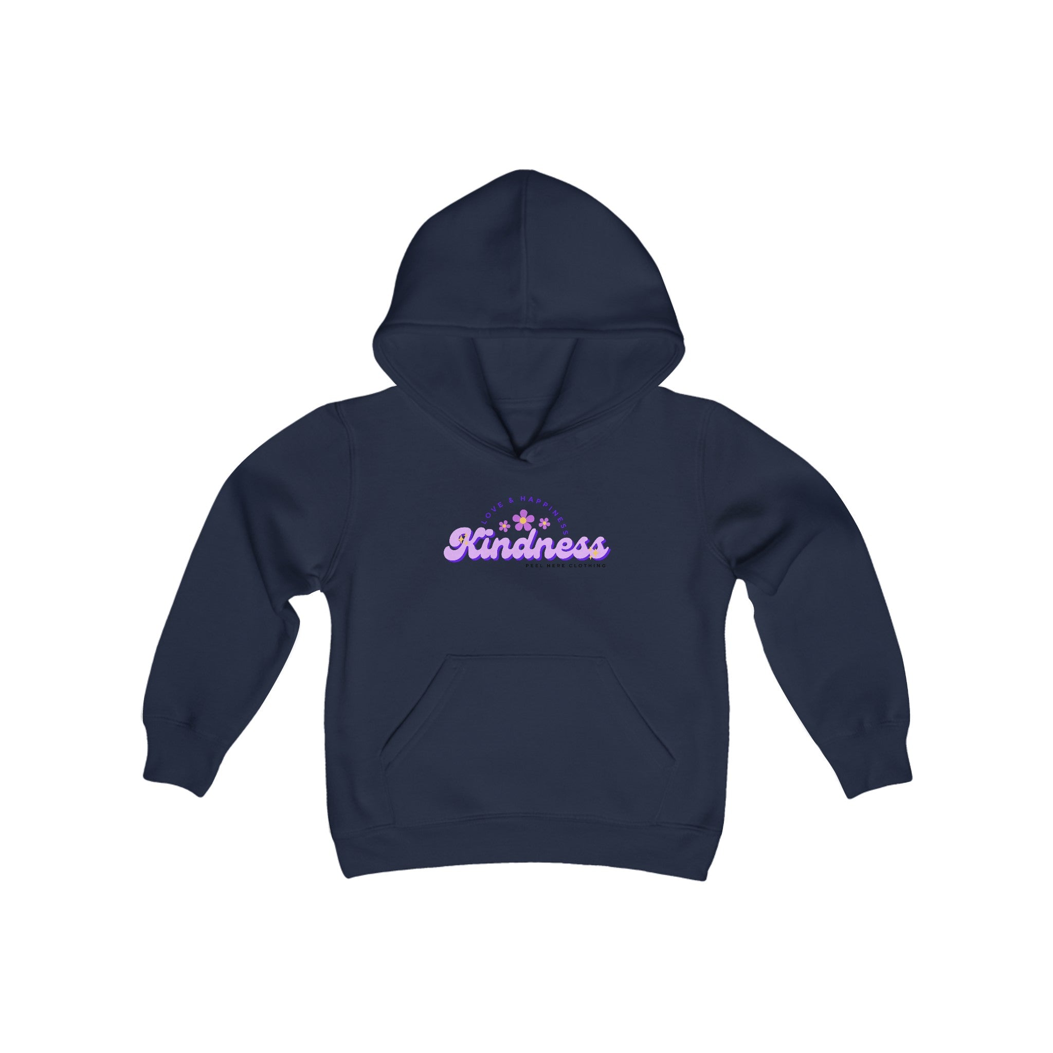 Peel Here Clothings Childrens Kindness Hoodie (front)