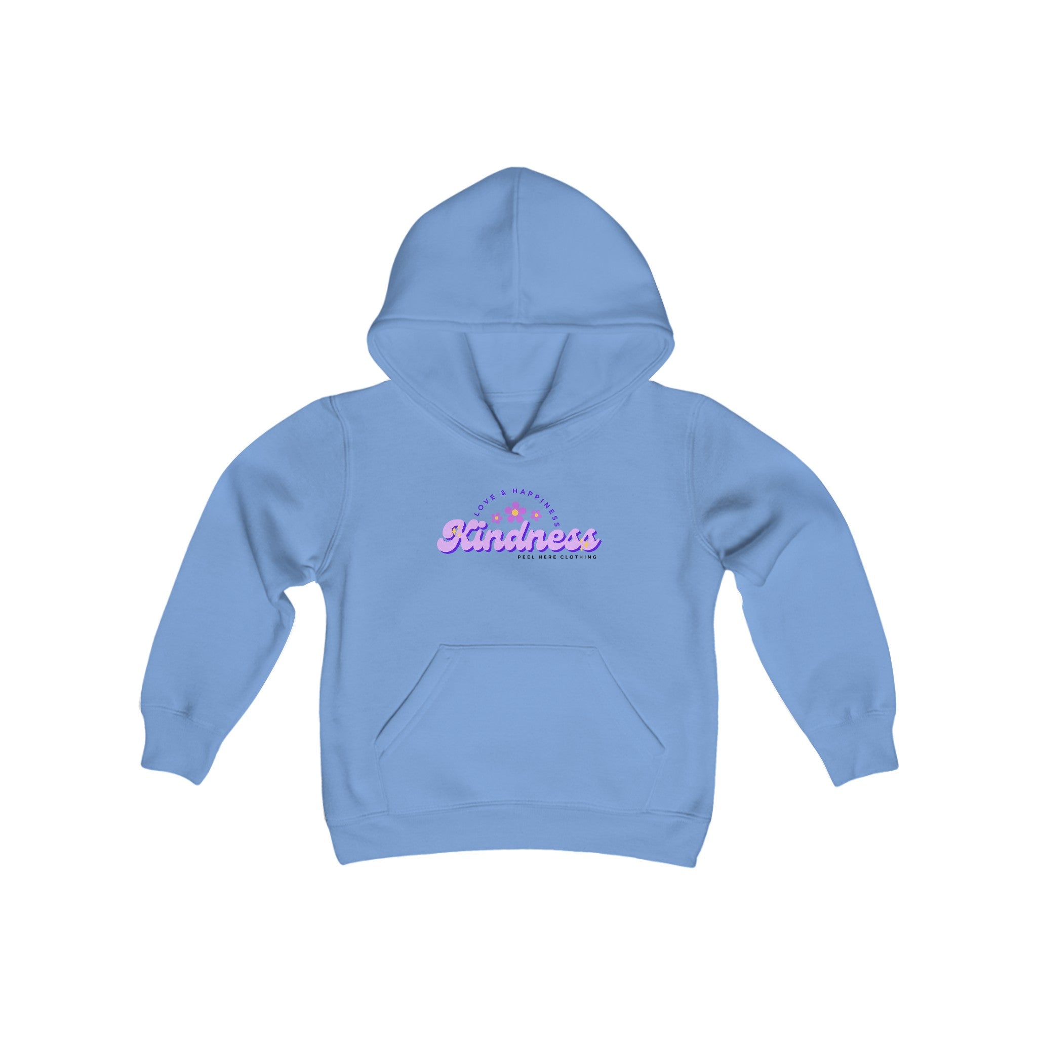 Peel Here Clothings Childrens Kindness Hoodie (front)