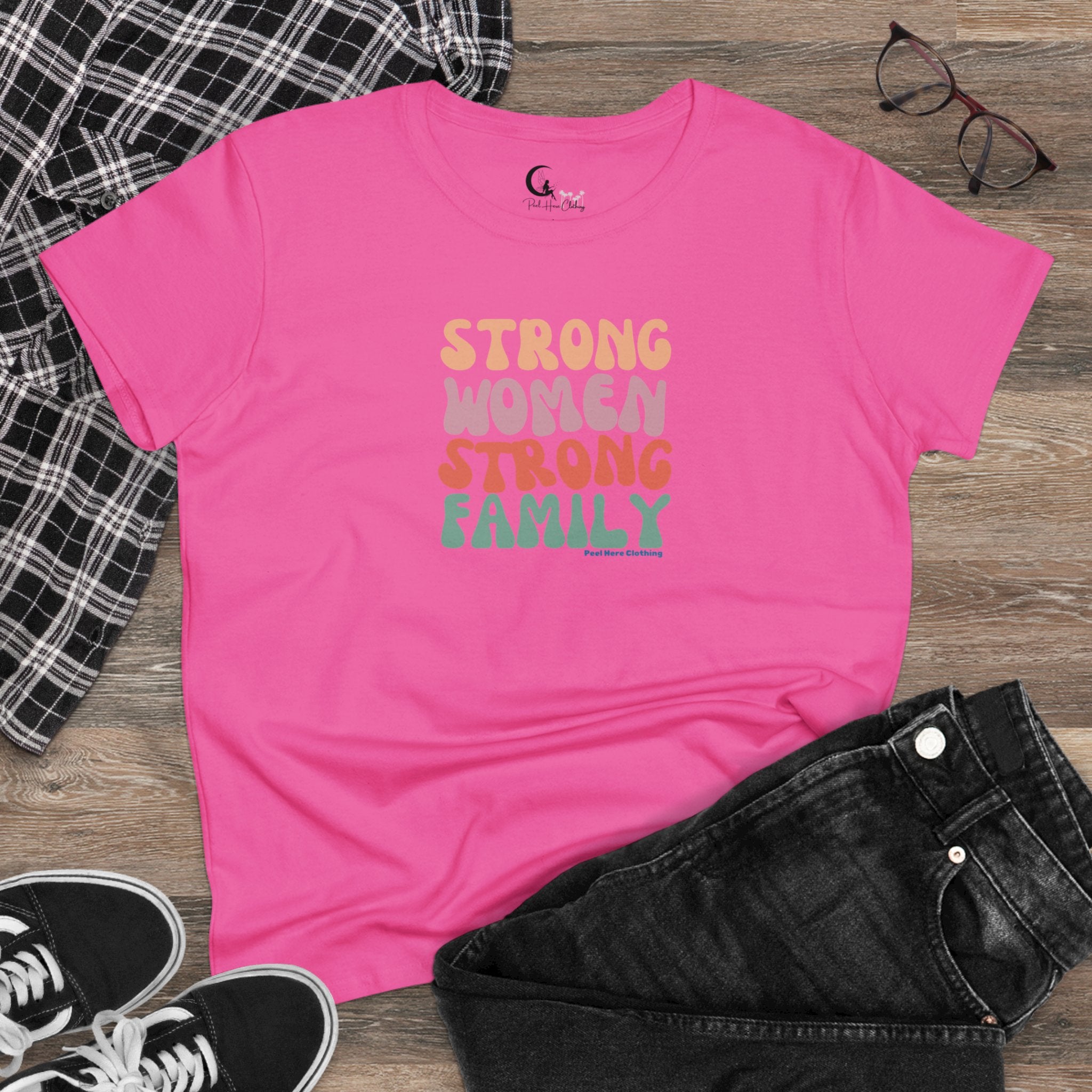 Strong Women Strong Family Midweight Cotton Tee (Front)