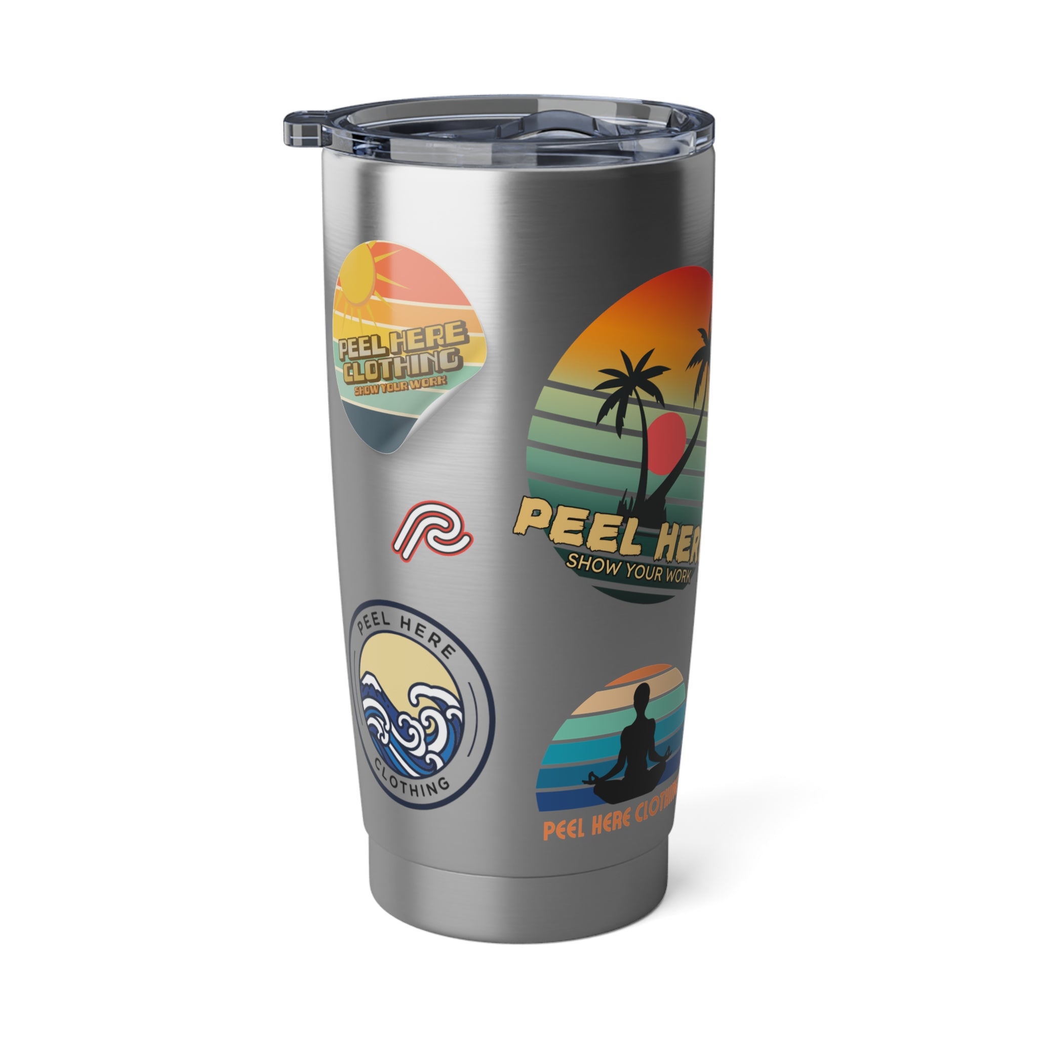 Peel Here Sticker Cup