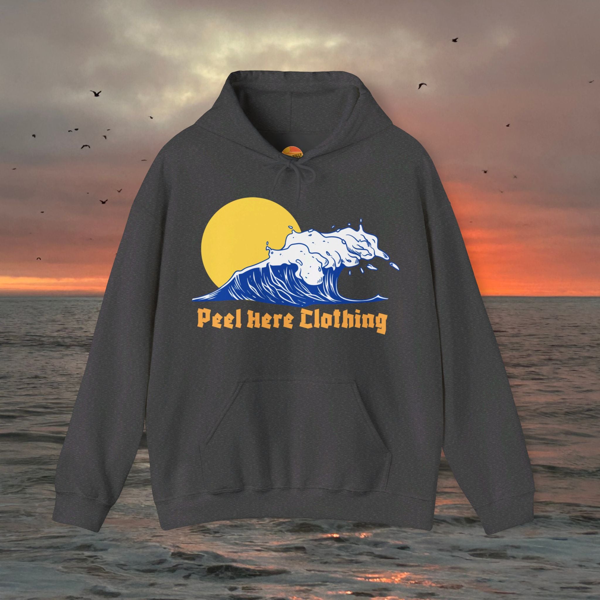 Peel Here Clothings Waves and Sun Hoodie