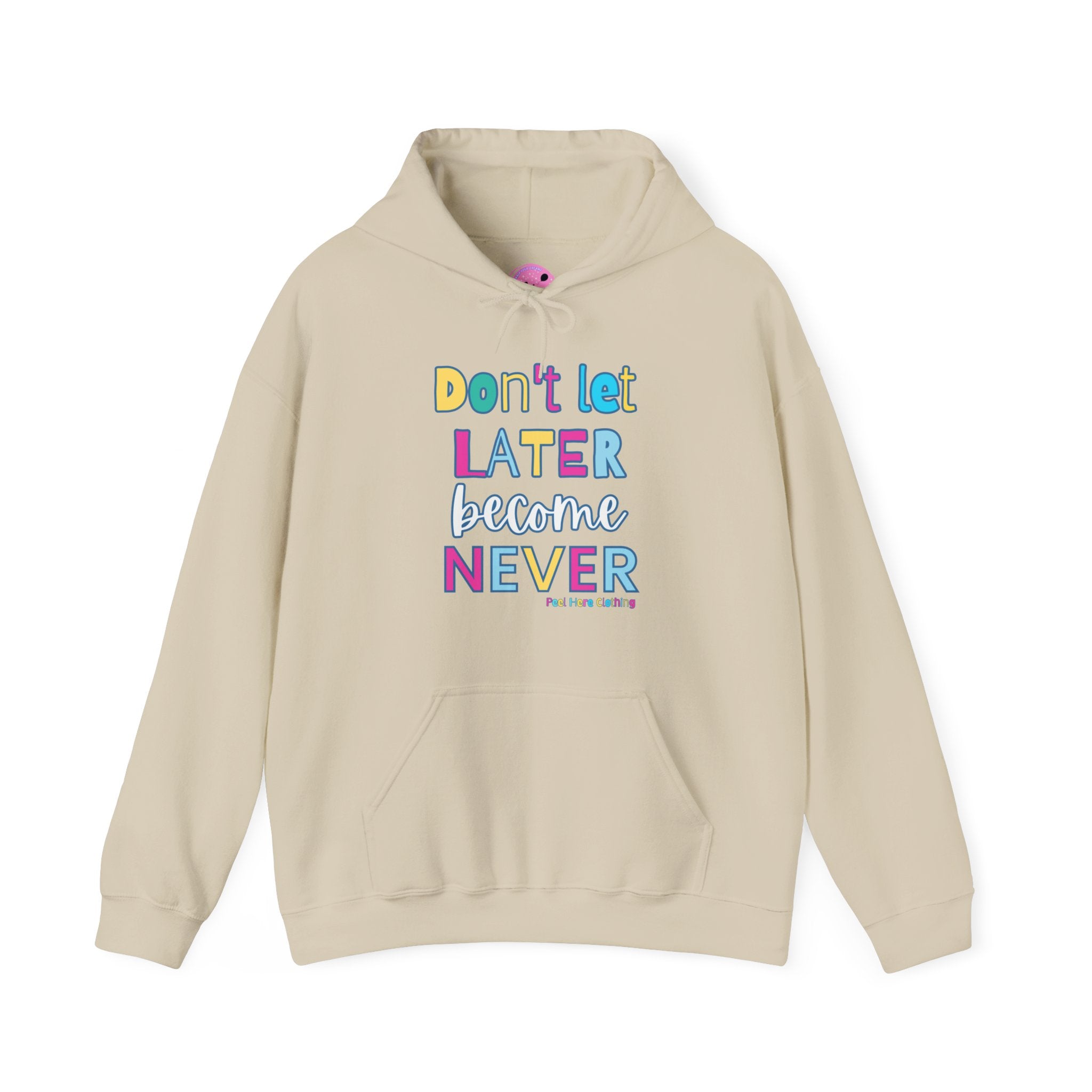 Don't Let Later Become Never Hooded Sweatshirt