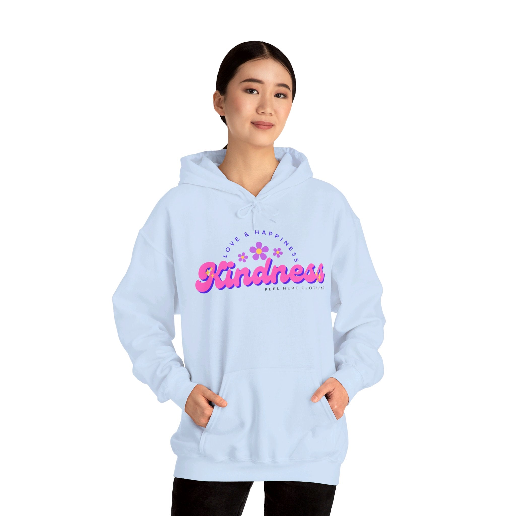 Peel Here Clothing's Kindness Hoodie (front)