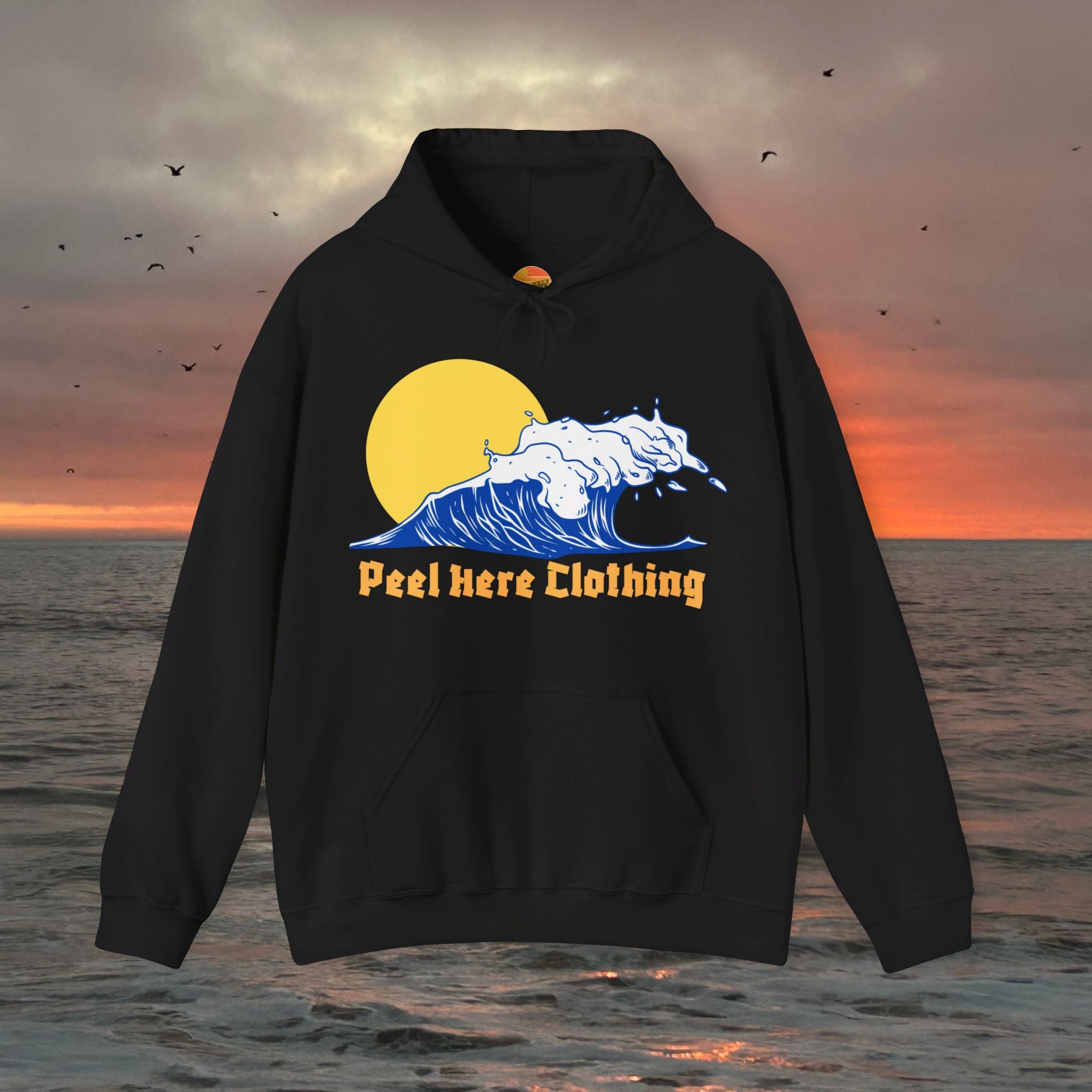 Peel Here Clothings Waves and Sun Hoodie