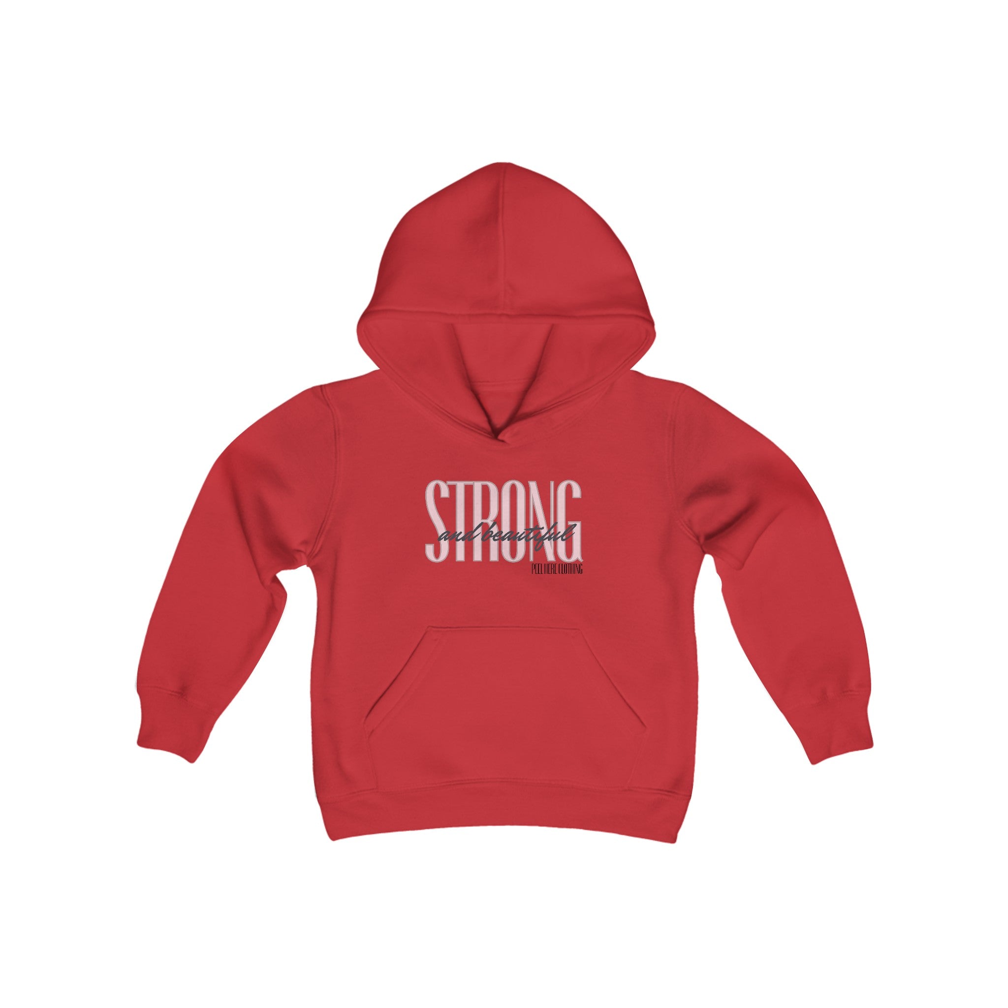 Youth Heavy Blend Hooded Sweatshirt (Strong and Beautiful)