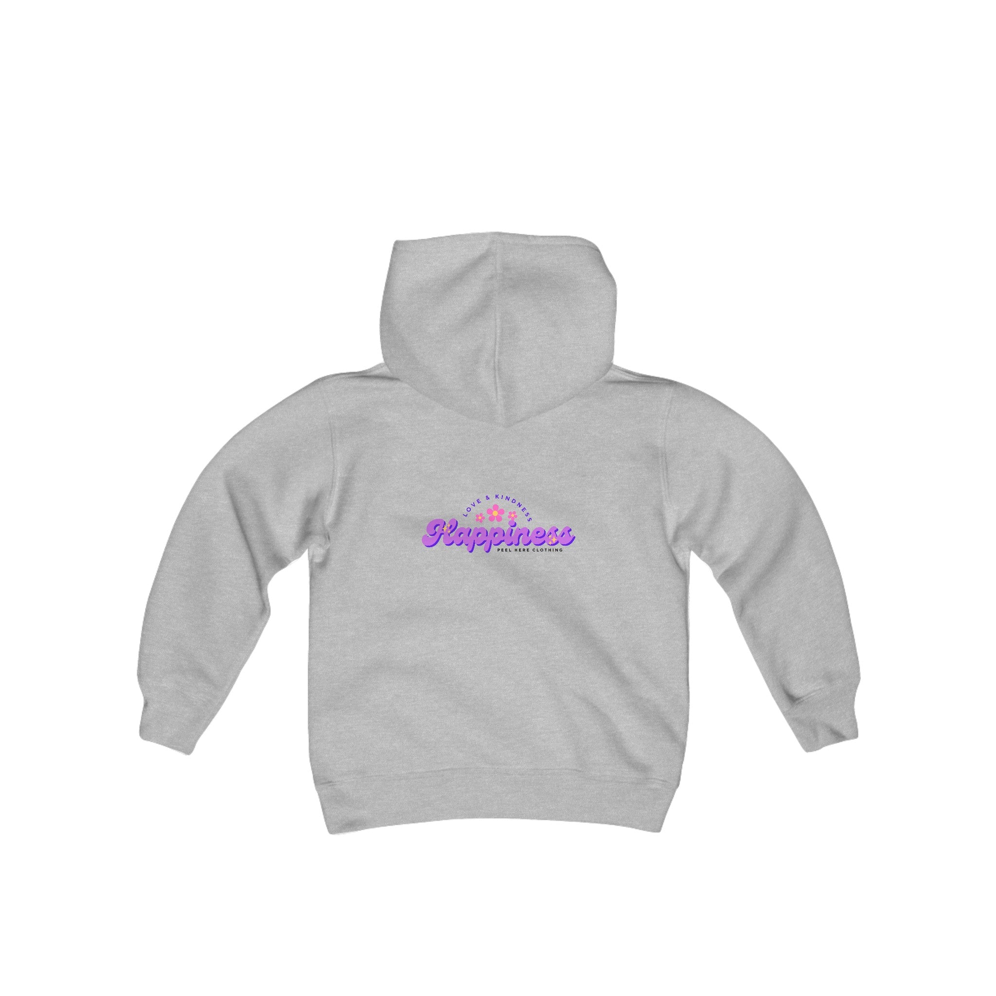 Peel Here Childrens Happiness Hoodie (back)