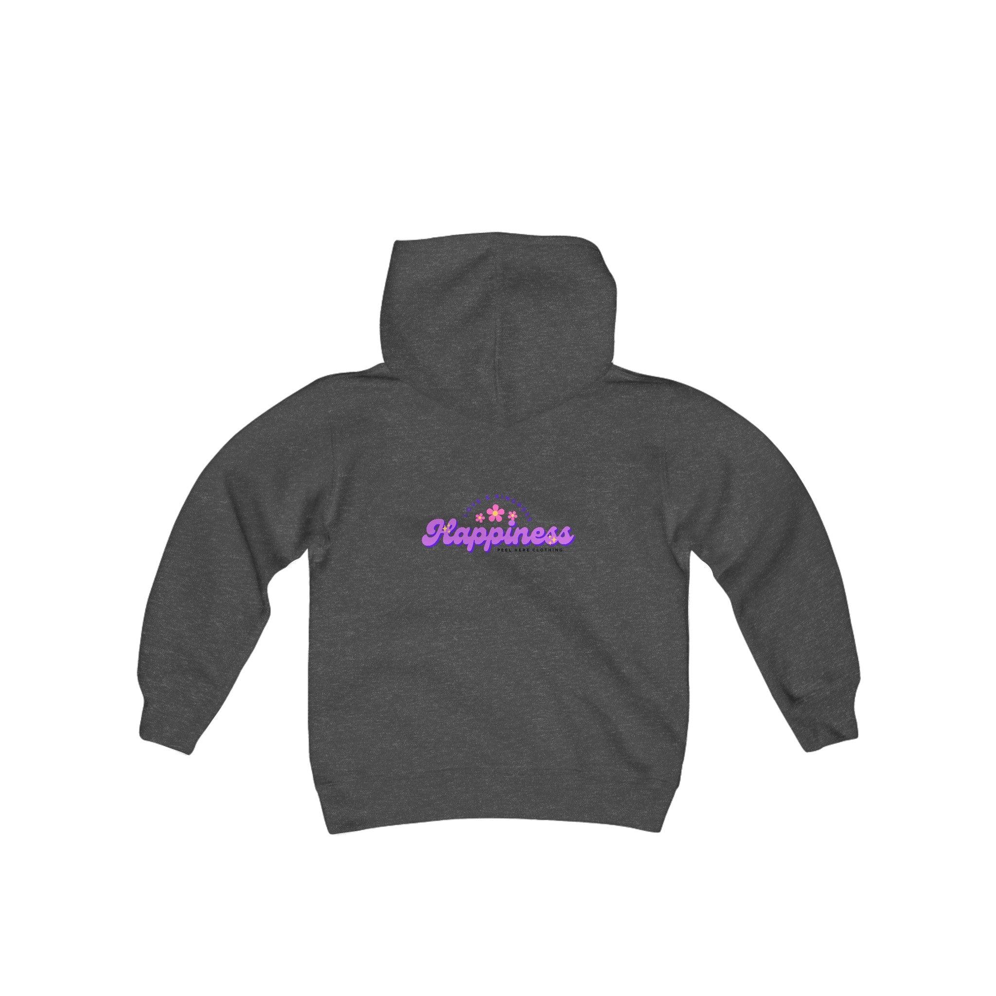 Peel Here Childrens Happiness Hoodie (back)