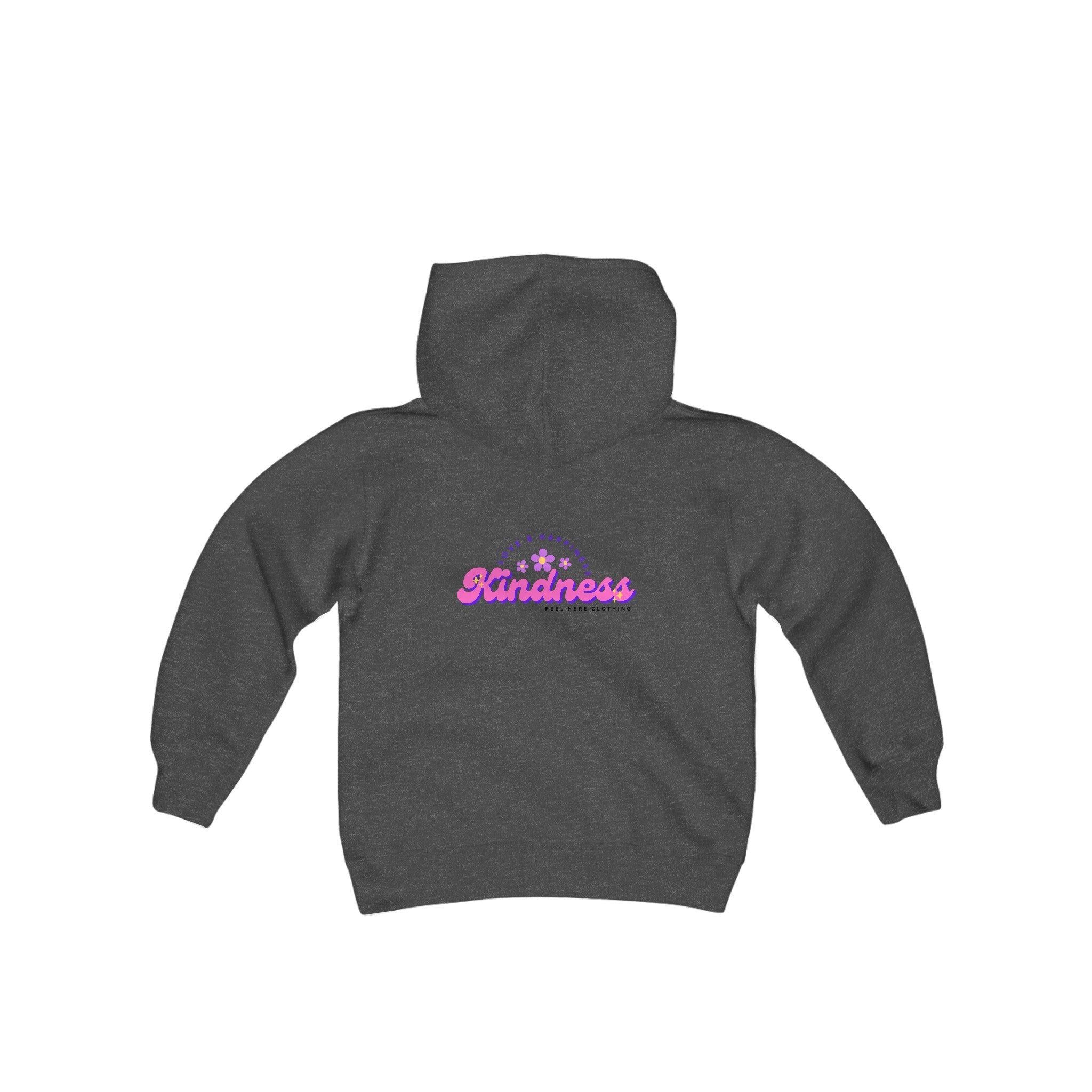 Peel Here Childrens Kindness Hoodie (back)