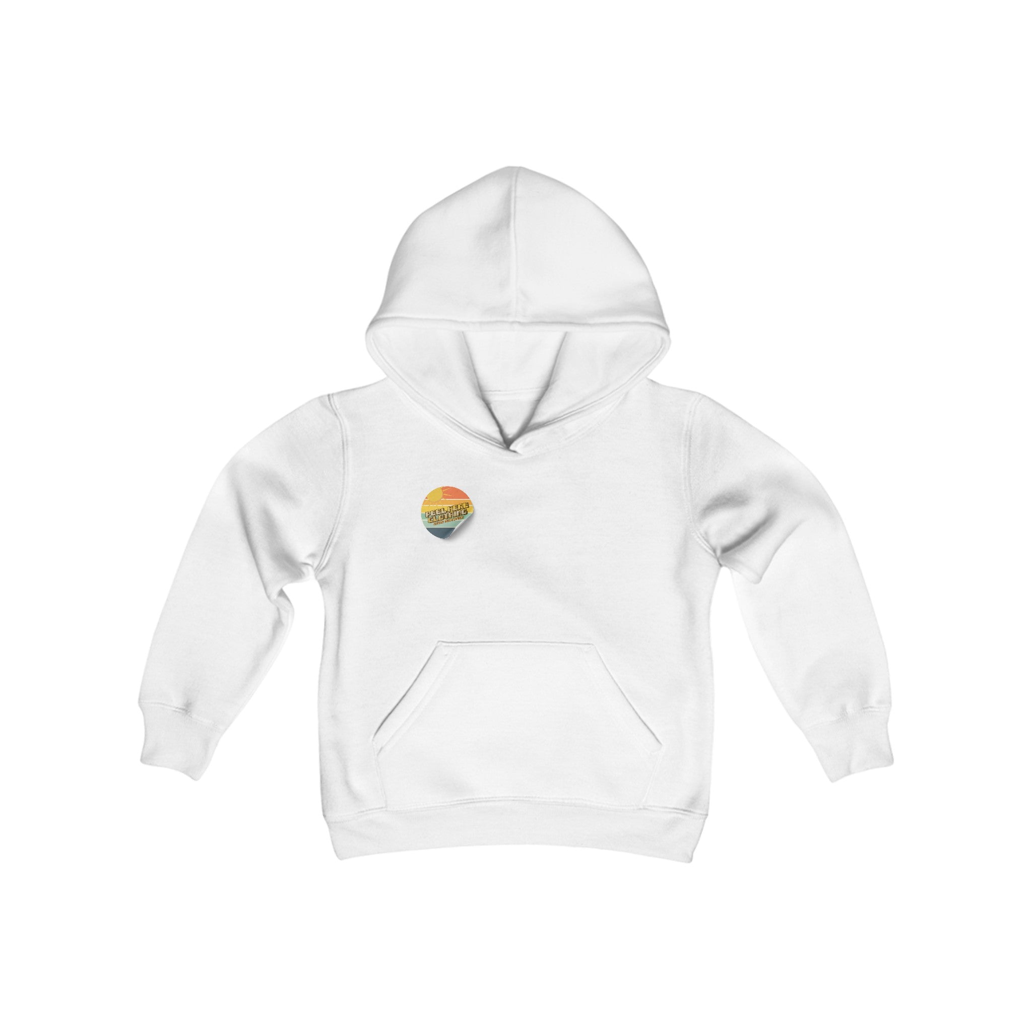 Peel Here Clothings Retro sticker Childrens hoodie