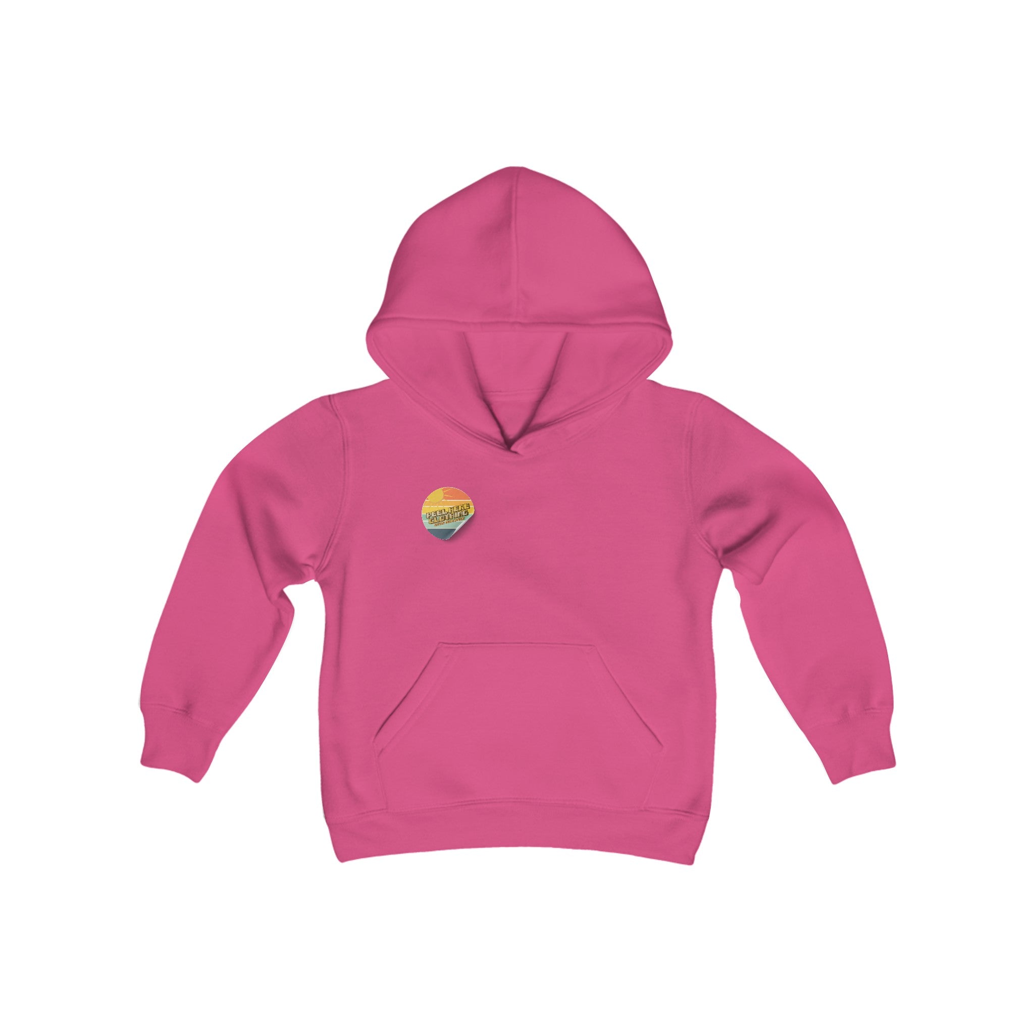 Peel Here Clothings Retro sticker Childrens hoodie