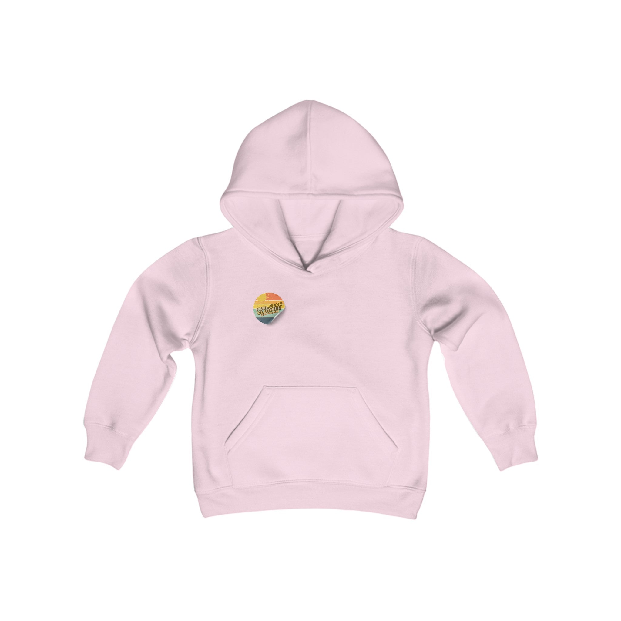 Peel Here Clothings Retro sticker Childrens hoodie