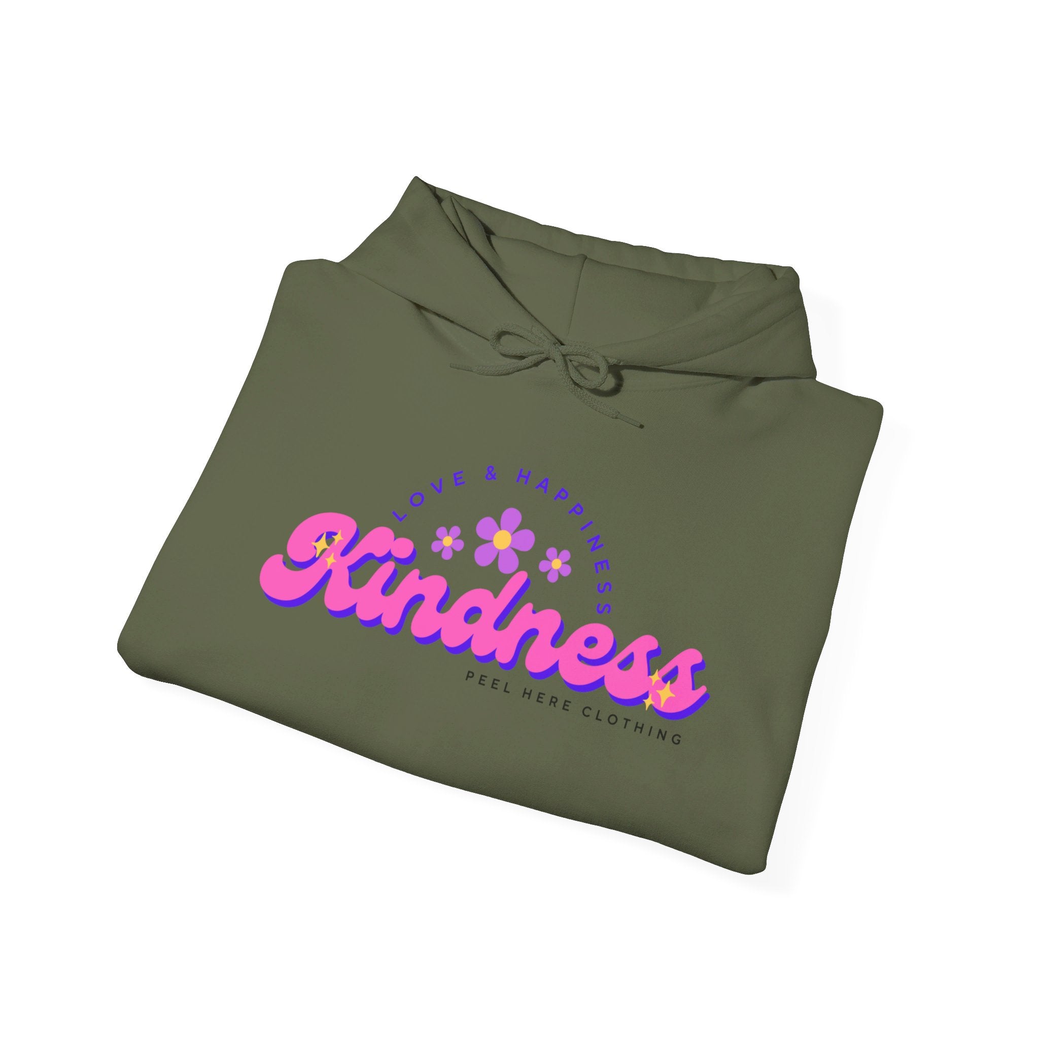 Peel Here Clothing's Kindness Hoodie (front)