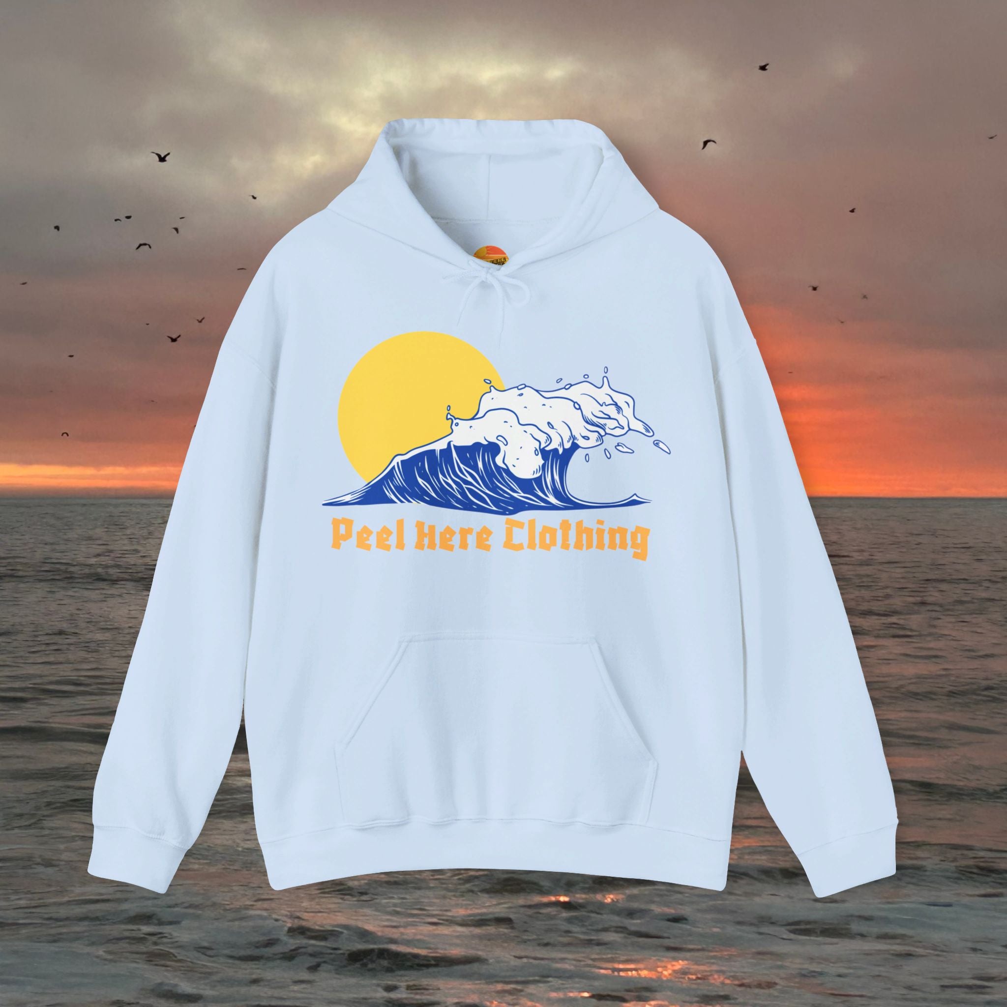 Peel Here Clothings Waves and Sun Hoodie