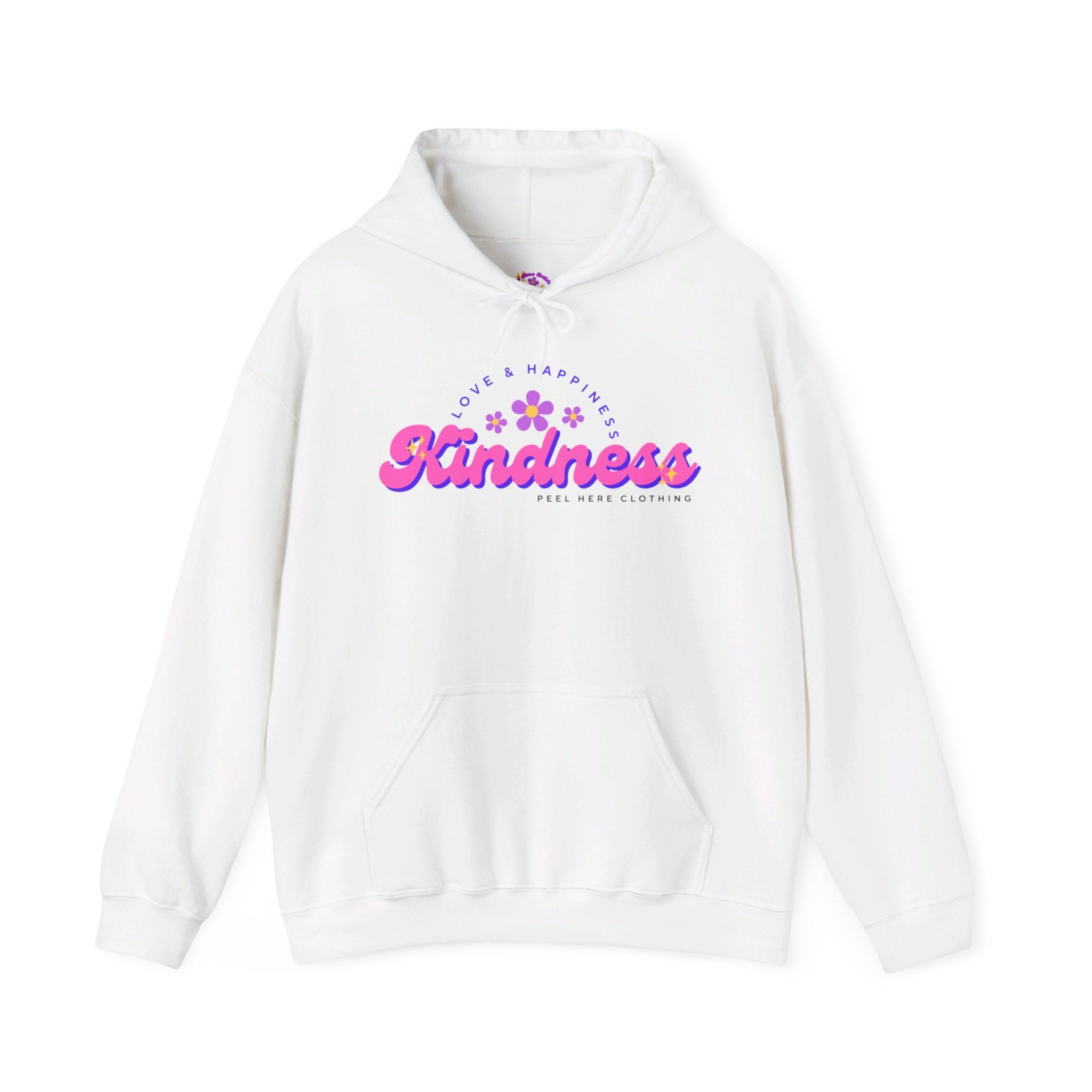 Peel Here Clothing's Kindness Hoodie (front)