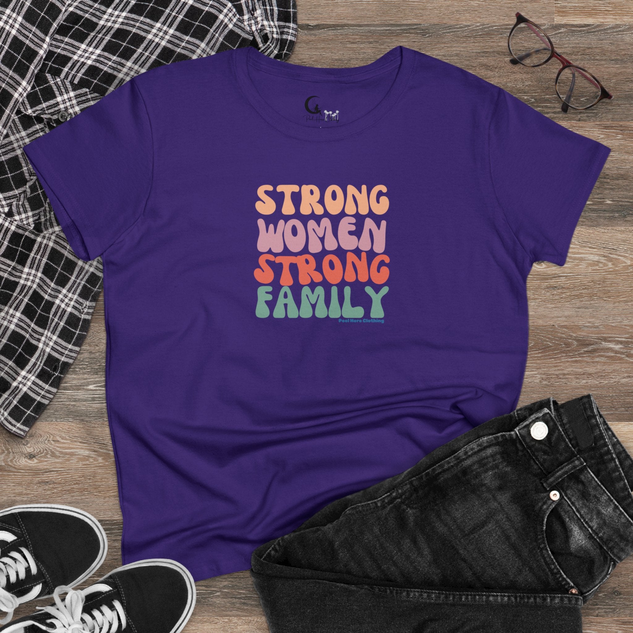 Strong Women Strong Family Midweight Cotton Tee (Front)