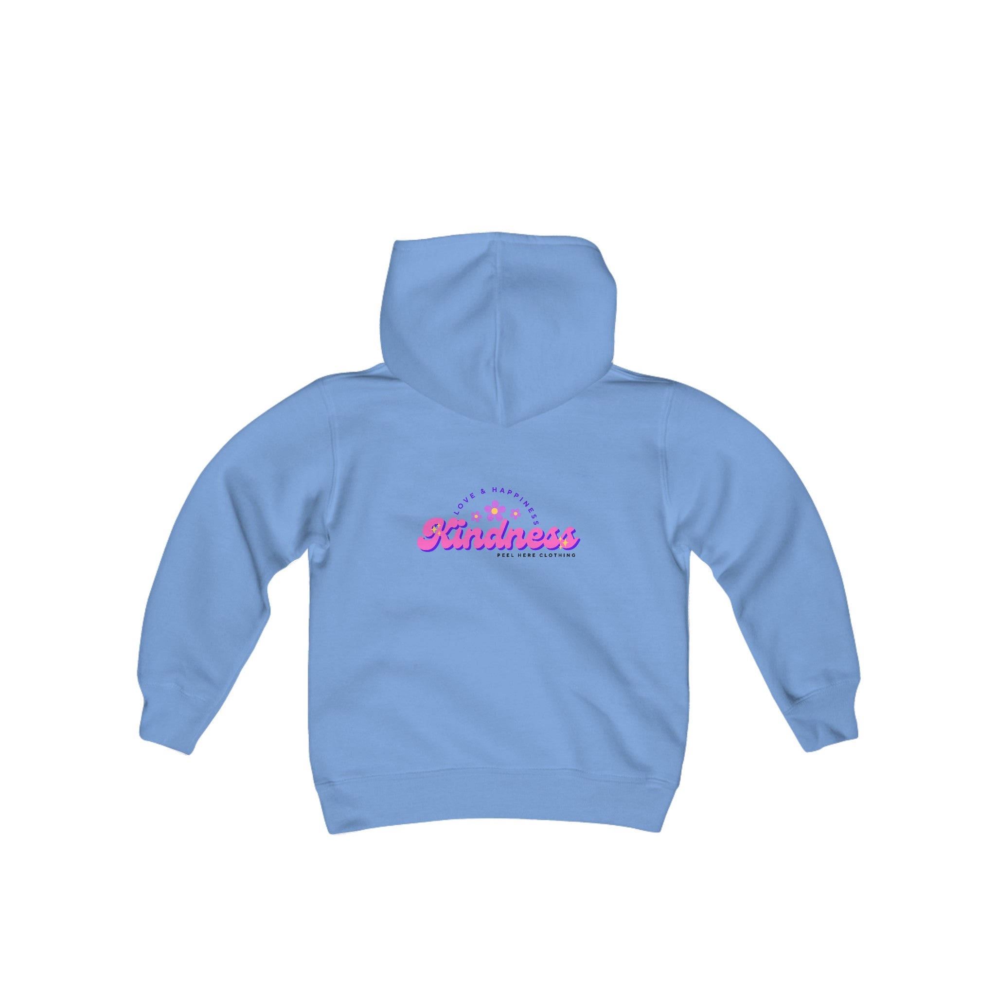 Peel Here Childrens Kindness Hoodie (back)