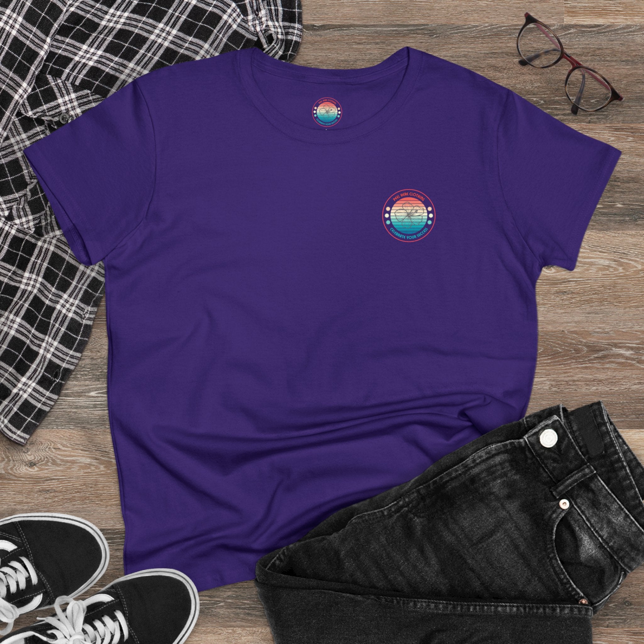 Retro Hibiscus Midweight Cotton Tee