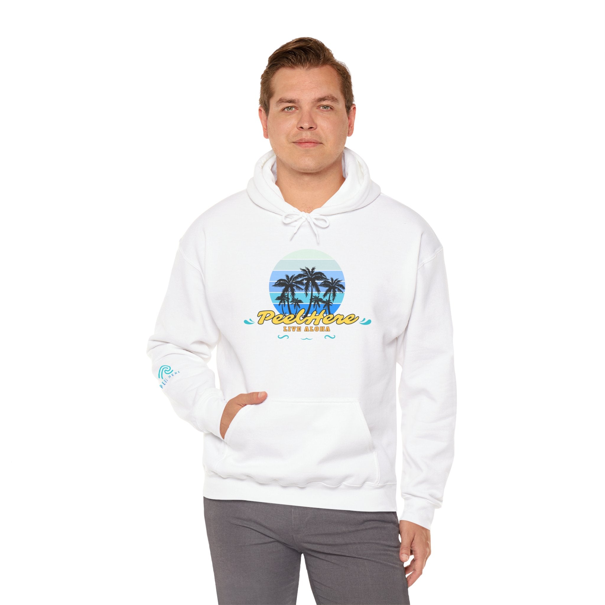 Peel Here Clothing's Live Aloha Hooded Sweatshirt