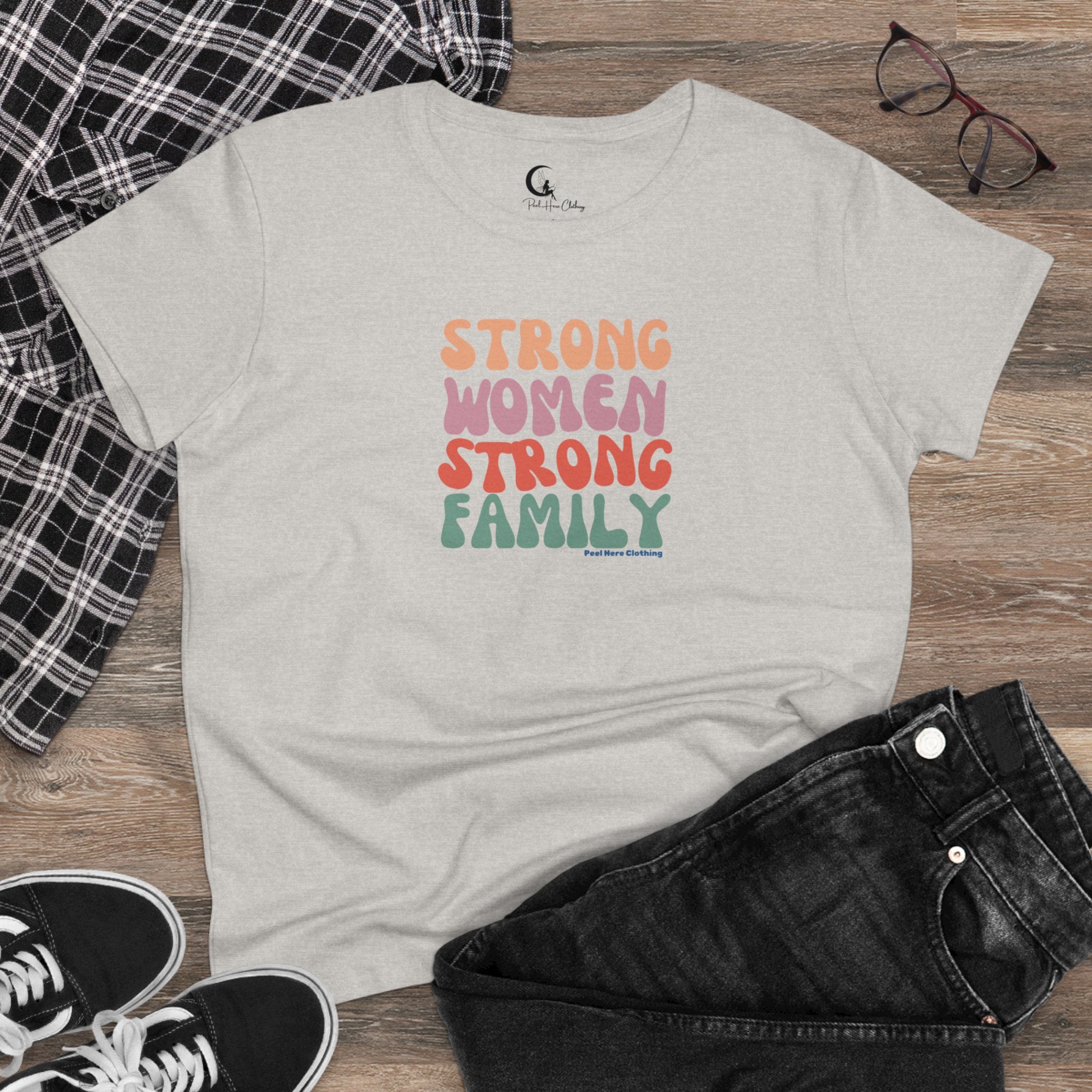 Strong Women Strong Family Midweight Cotton Tee (Front)