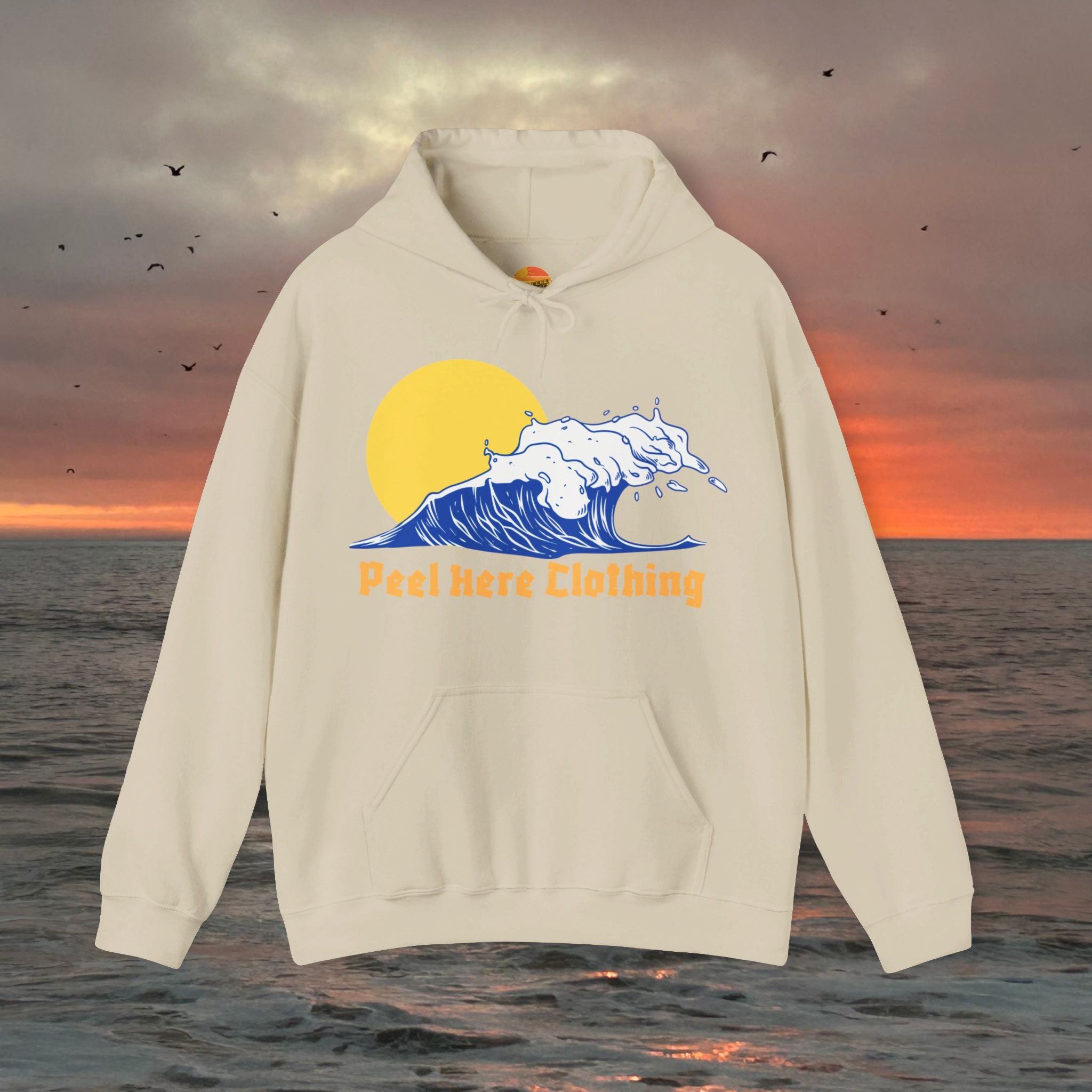 Peel Here Clothings Waves and Sun Hoodie