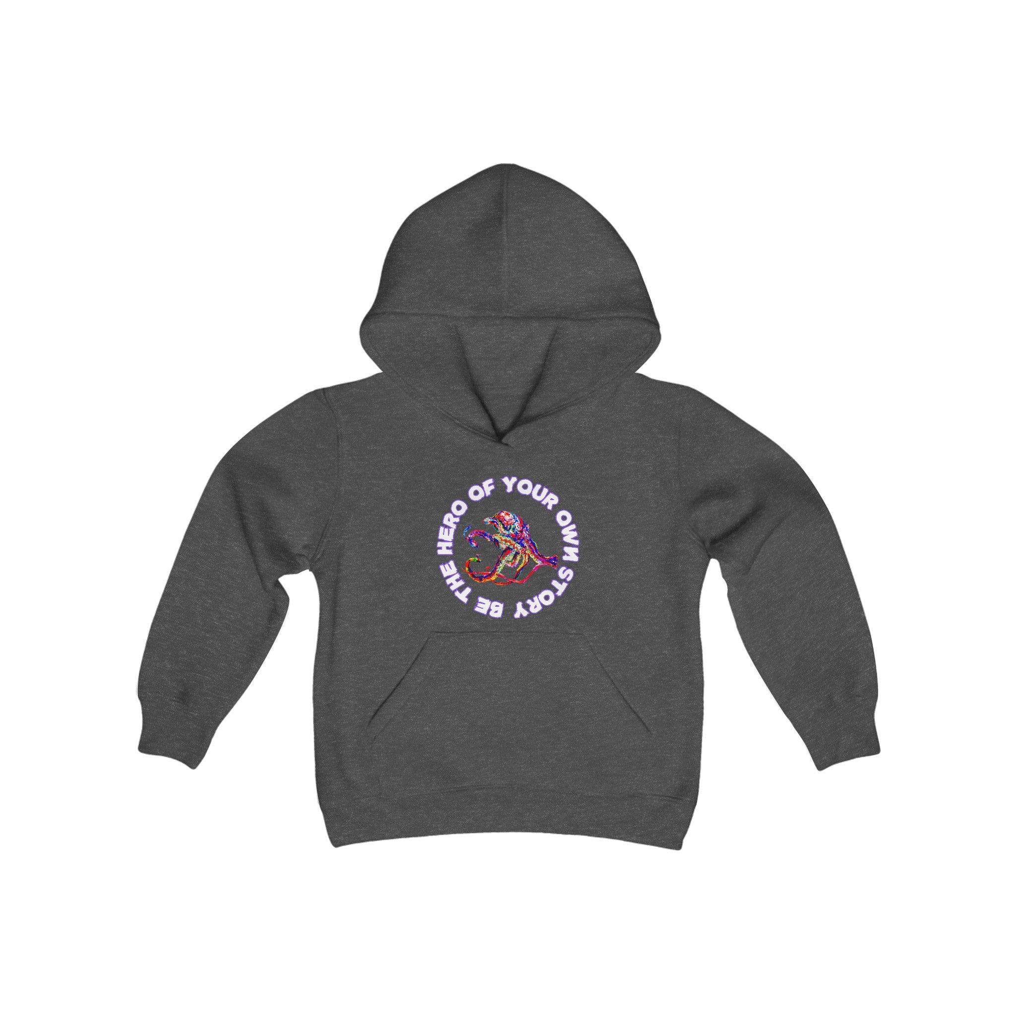 Youth Heavy Blend Hooded Sweatshirt (Be The Hero)