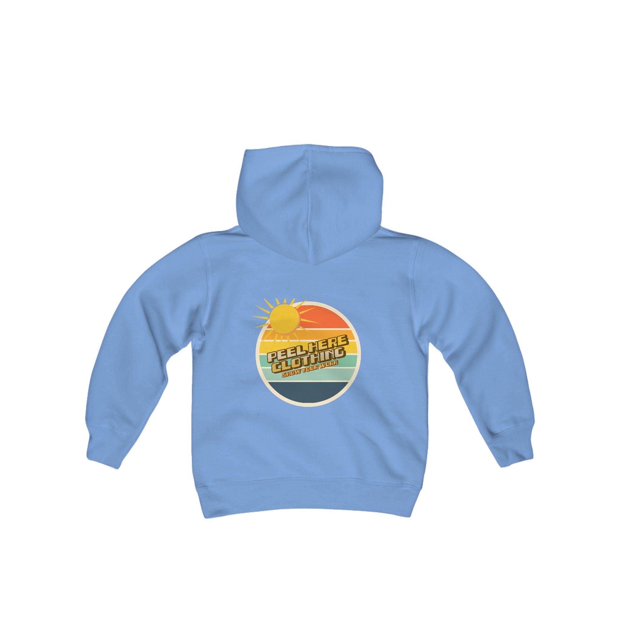 Peel Here Clothings Retro sticker Childrens hoodie