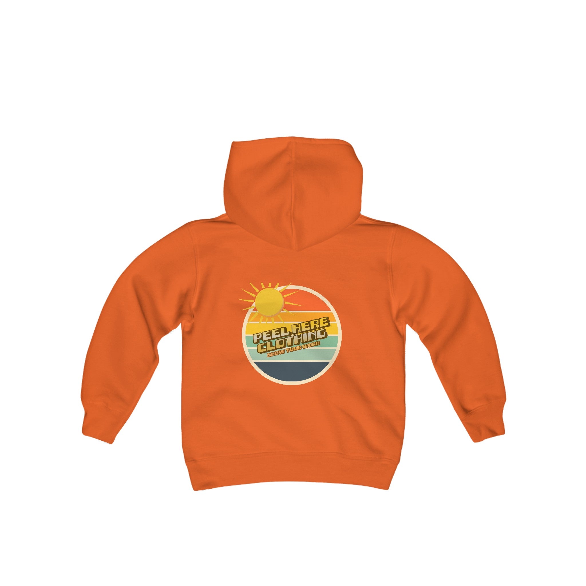 Peel Here Clothings Retro sticker Childrens hoodie