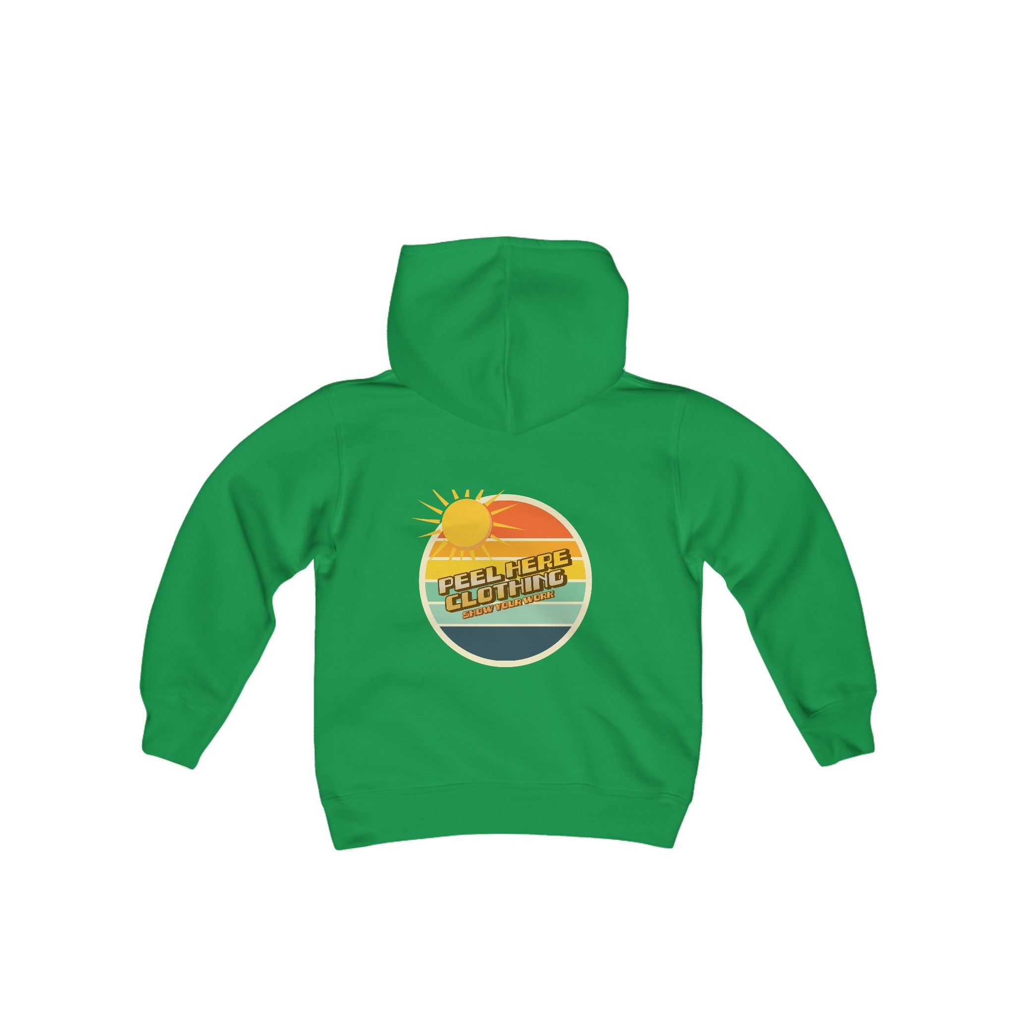 Peel Here Clothings Retro sticker Childrens hoodie