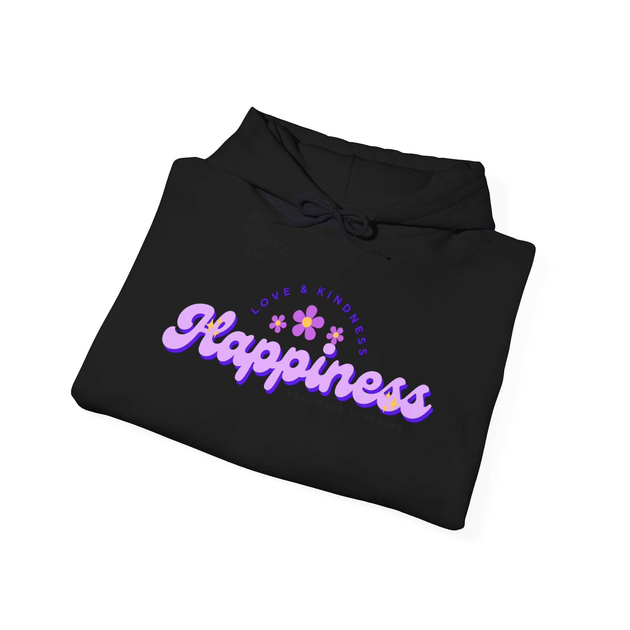 Peel Here Clothing's Happiness Hoodie (front)