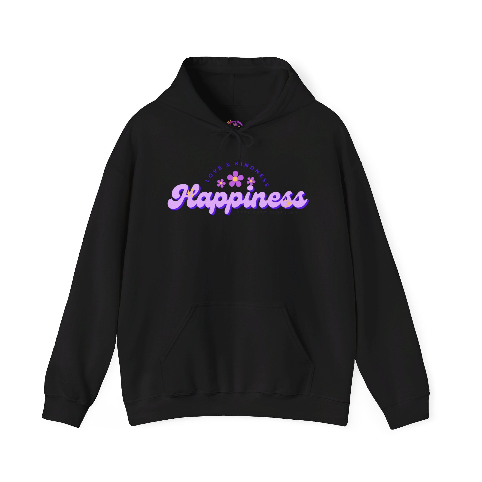 Peel Here Clothing's Happiness Hoodie (front)