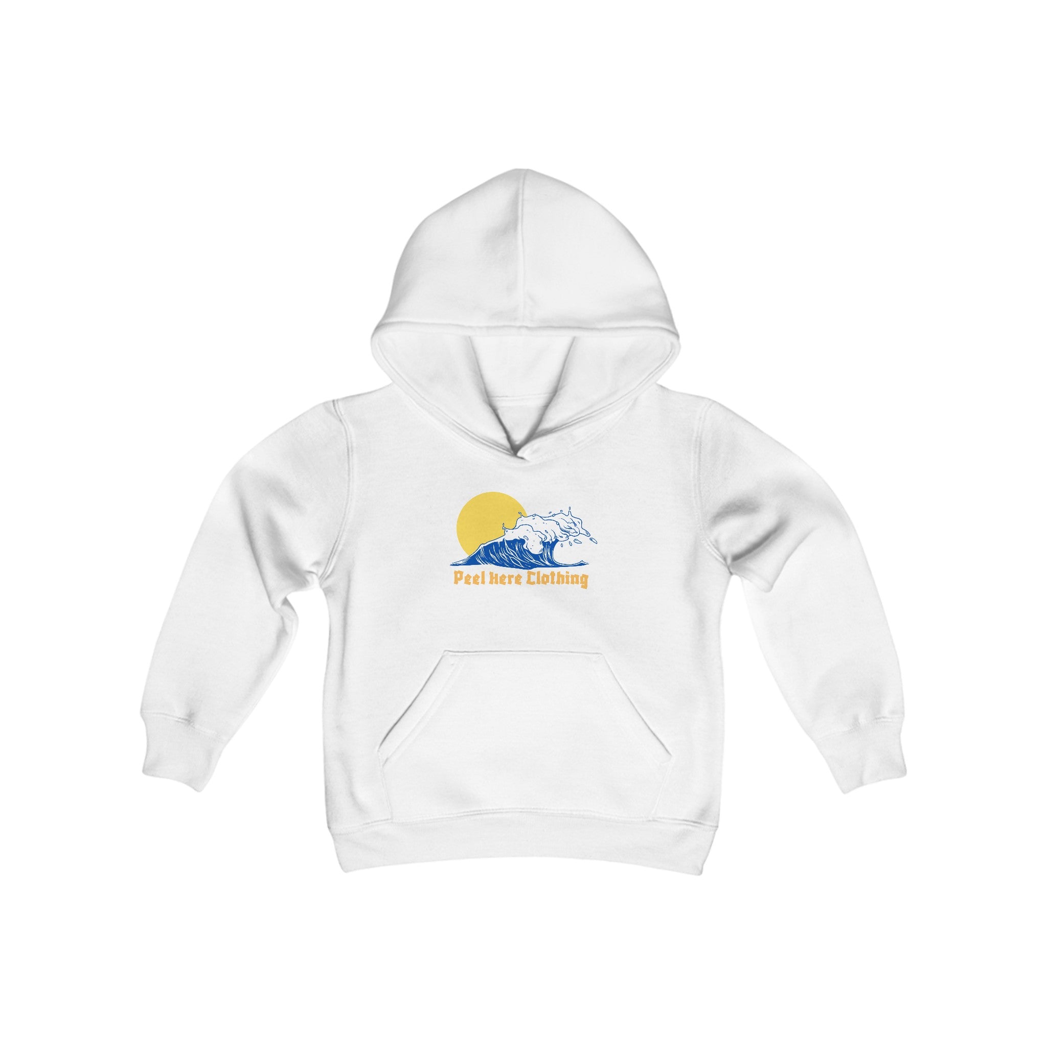 Peel Here Clothings Wave and Sun childrens hoodie