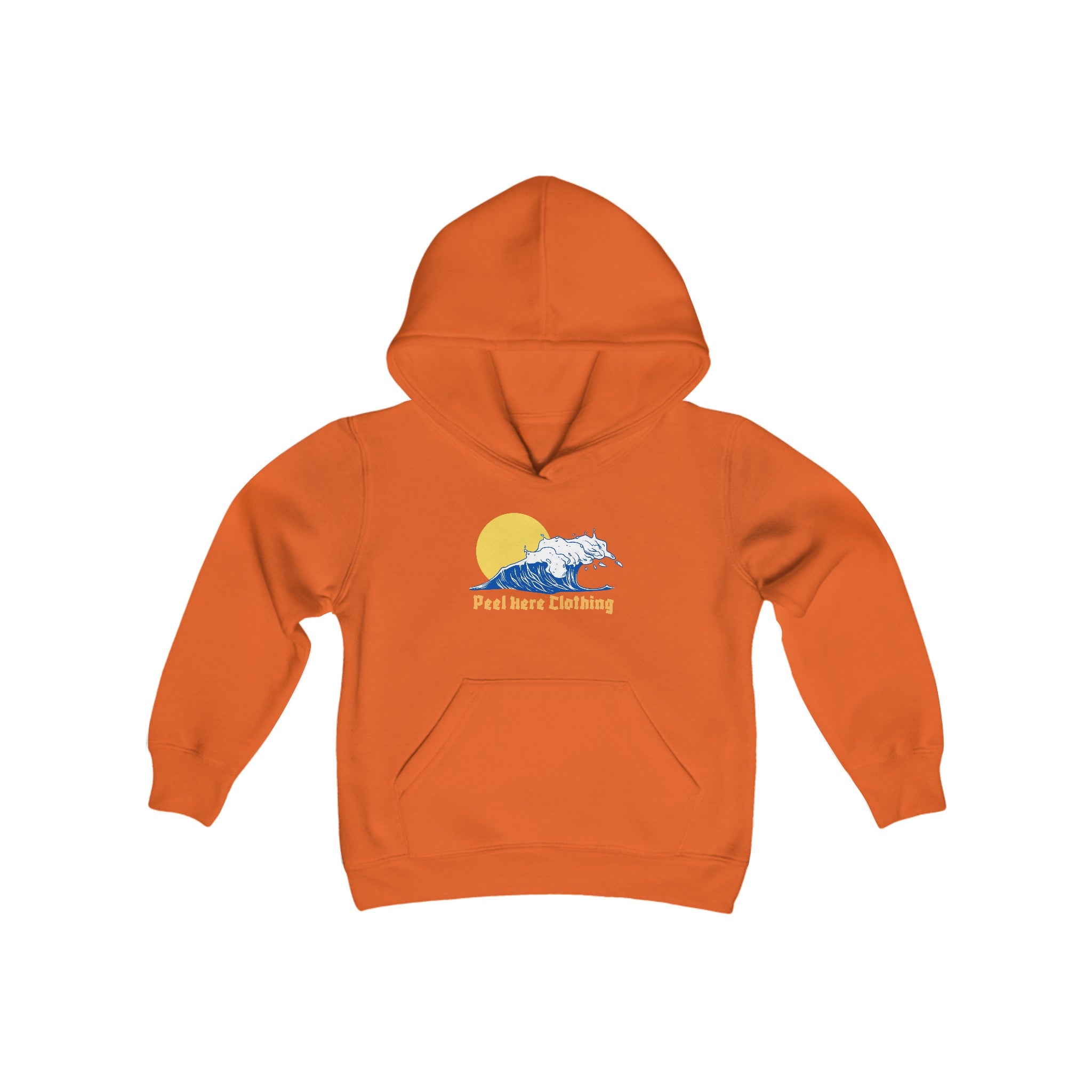 Peel Here Clothings Wave and Sun childrens hoodie