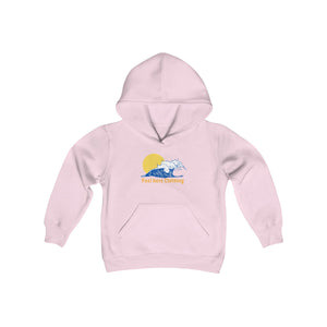 Peel Here Clothings Wave and Sun childrens hoodie