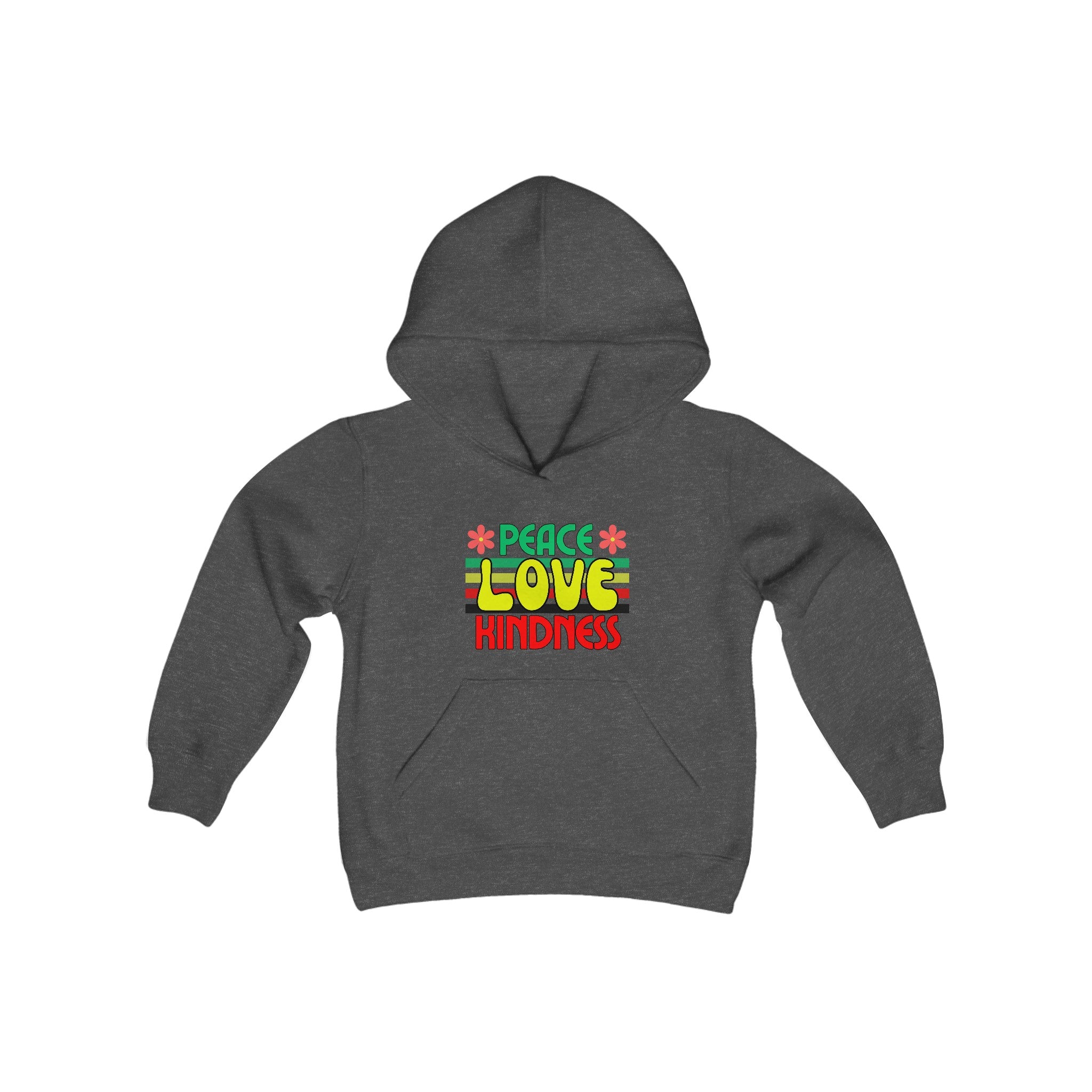 Peel Here Clothings Peace Love and Kindness Childrens hoodie