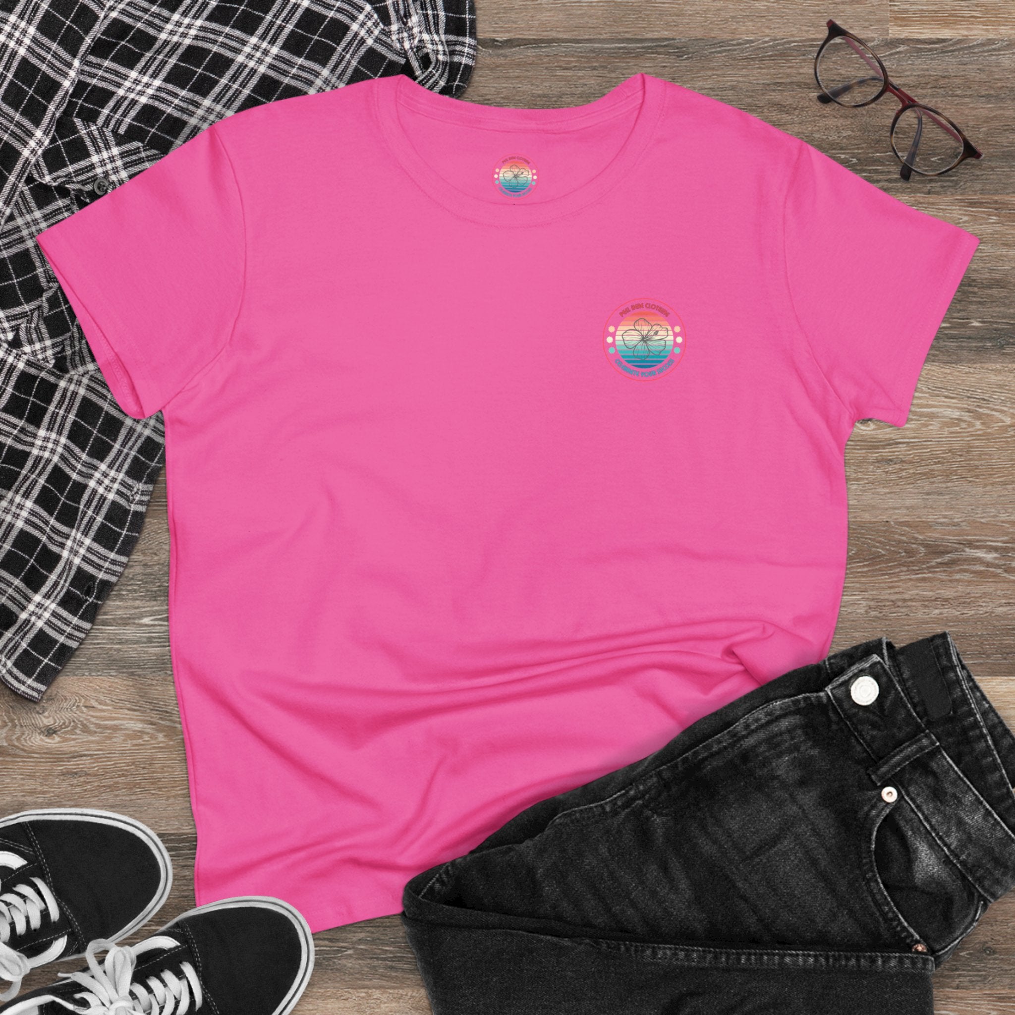 Retro Hibiscus Midweight Cotton Tee