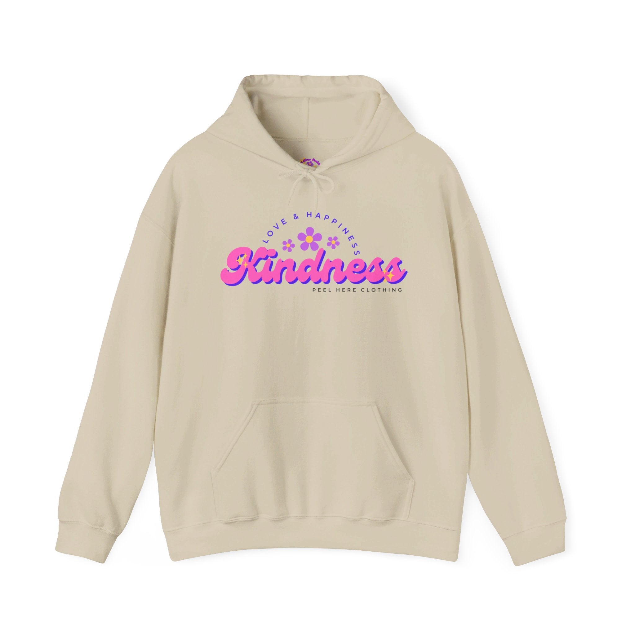 Peel Here Clothing's Kindness Hoodie (front)