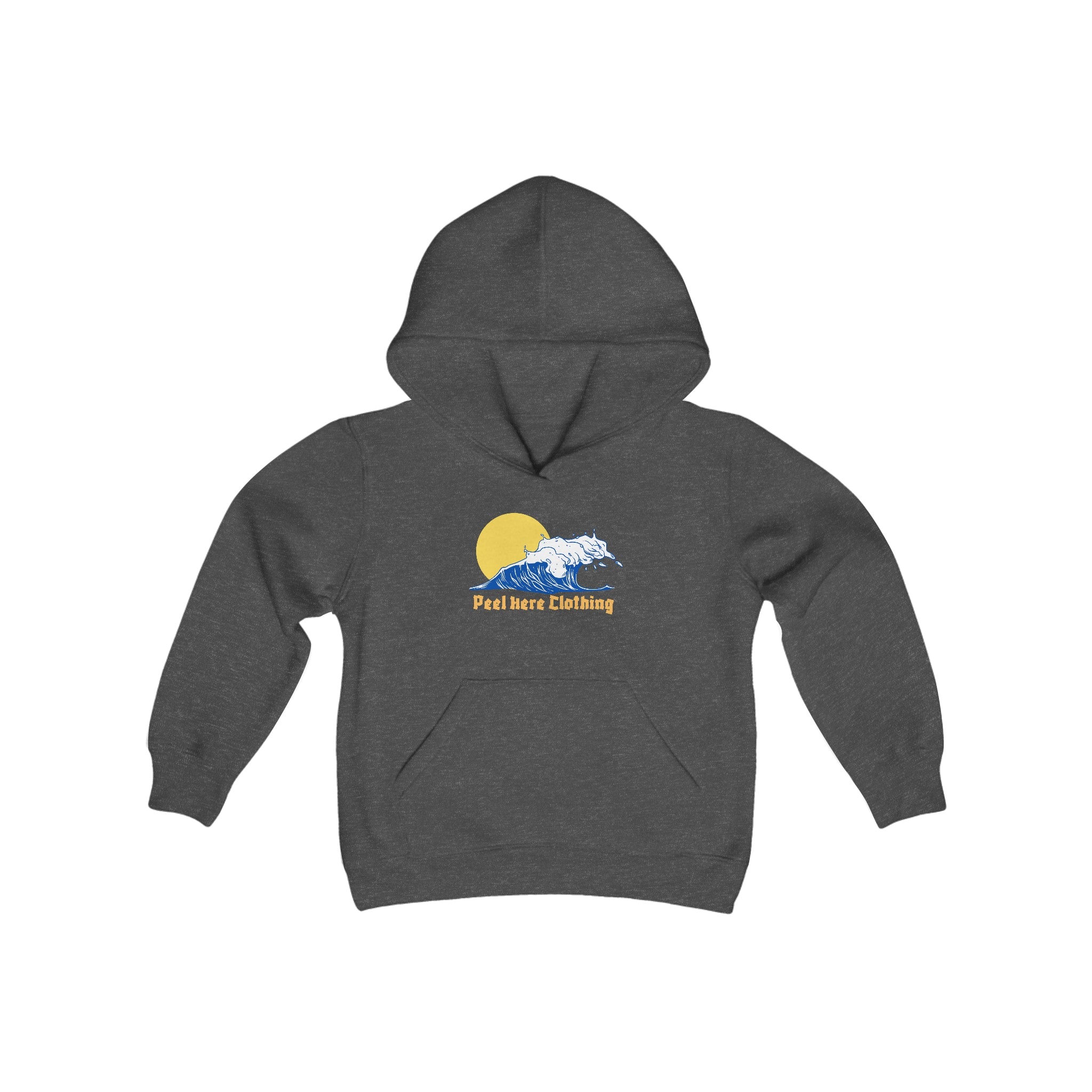 Peel Here Clothings Wave and Sun childrens hoodie