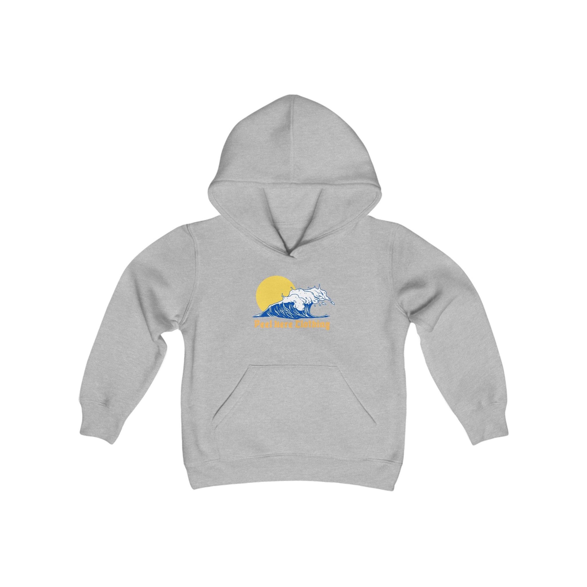 Peel Here Clothings Wave and Sun childrens hoodie