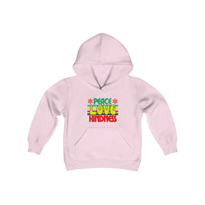 Peel Here Clothings Peace Love and Kindness Childrens hoodie