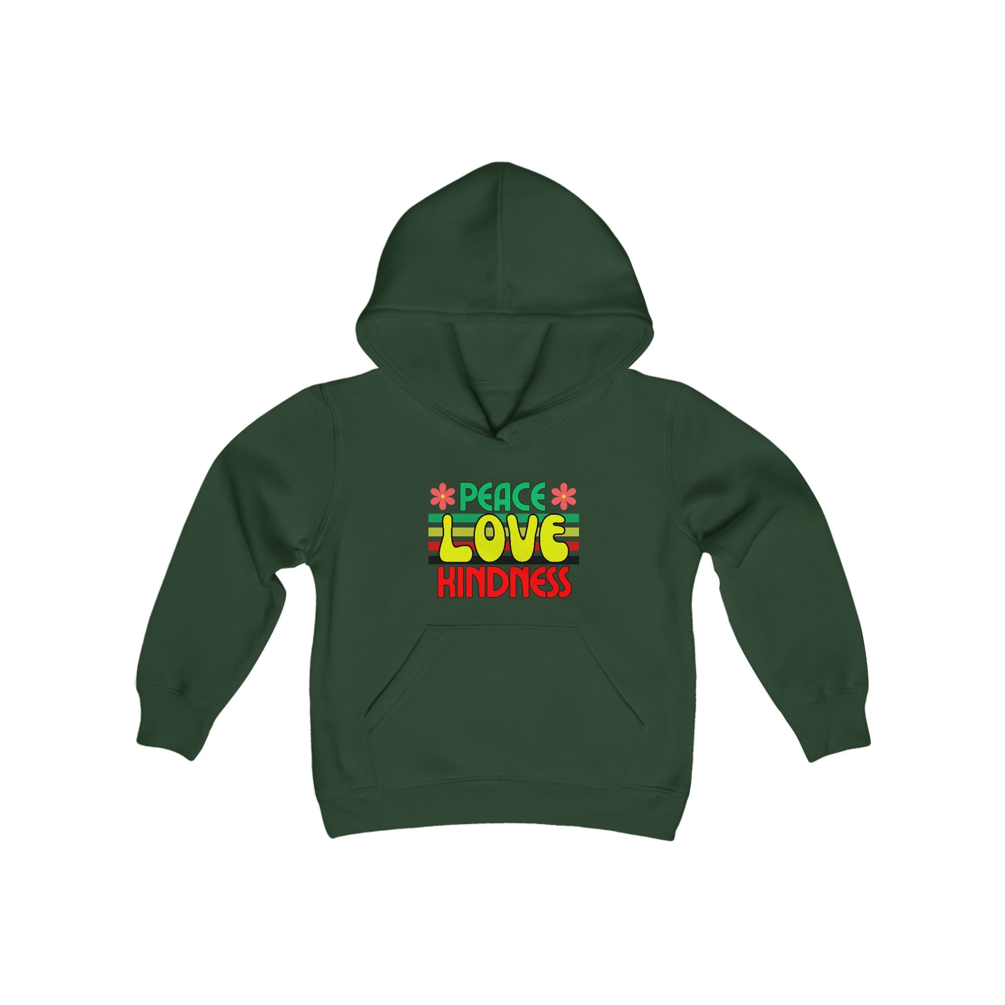 Peel Here Clothings Peace Love and Kindness Childrens hoodie