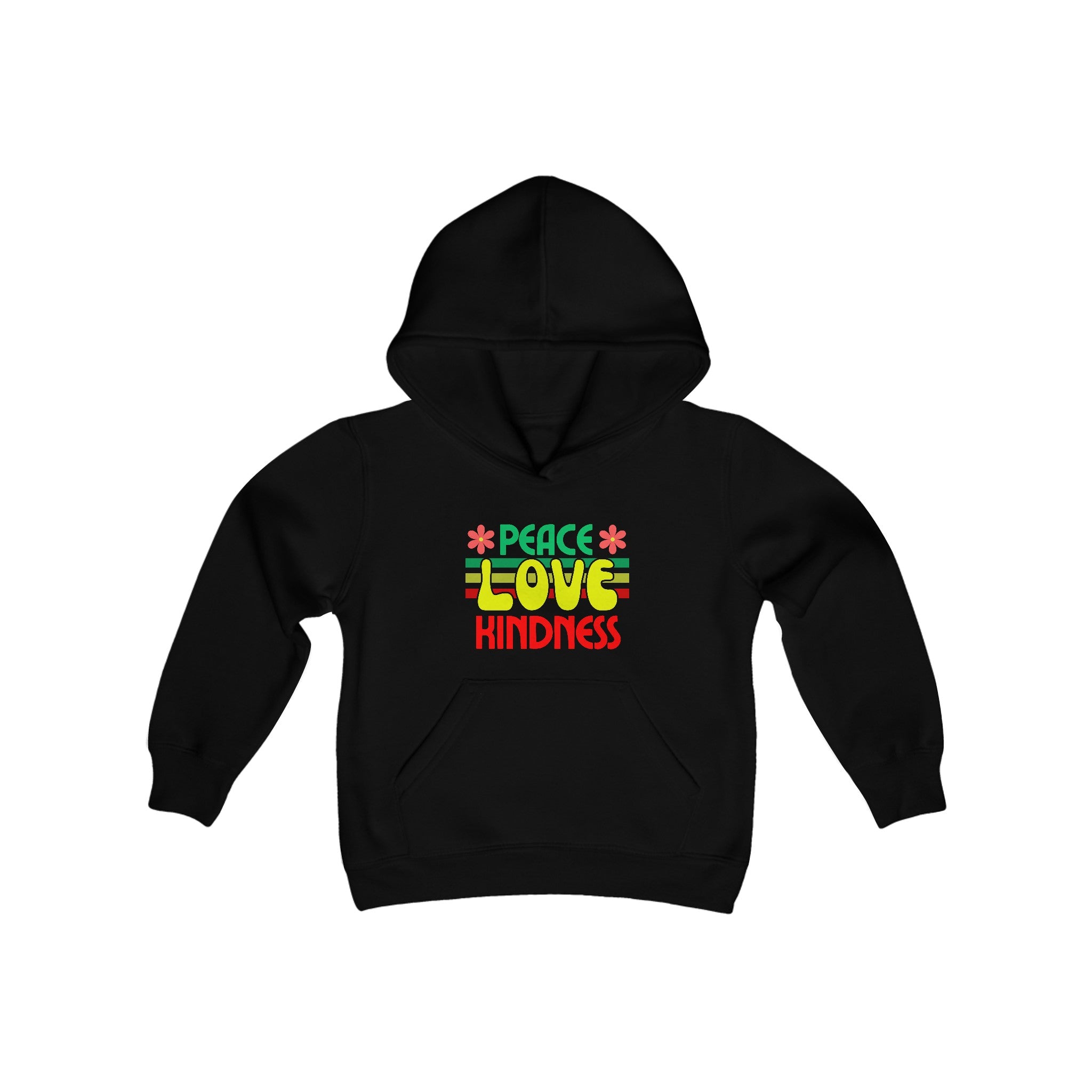 Peel Here Clothings Peace Love and Kindness Childrens hoodie